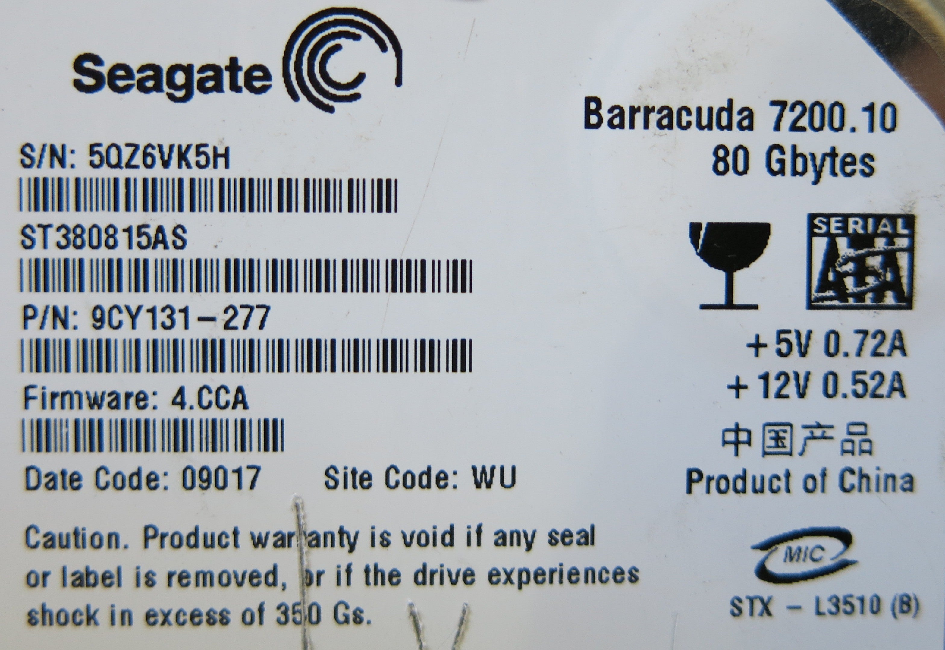 ST380815AS 100470387 REV B PCB