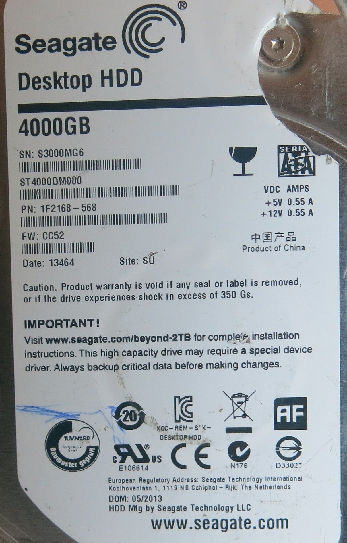 ST4000DM000, PN 1F2168-568,100710248 REV C PCB