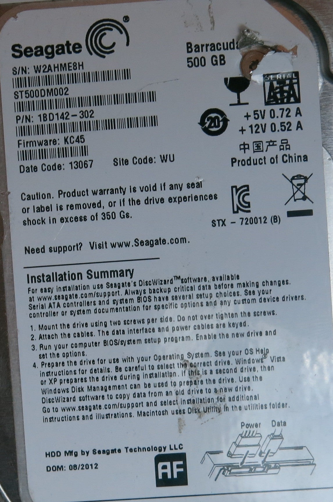 ST500DM002 FW KC45 100535704 REV C PCB