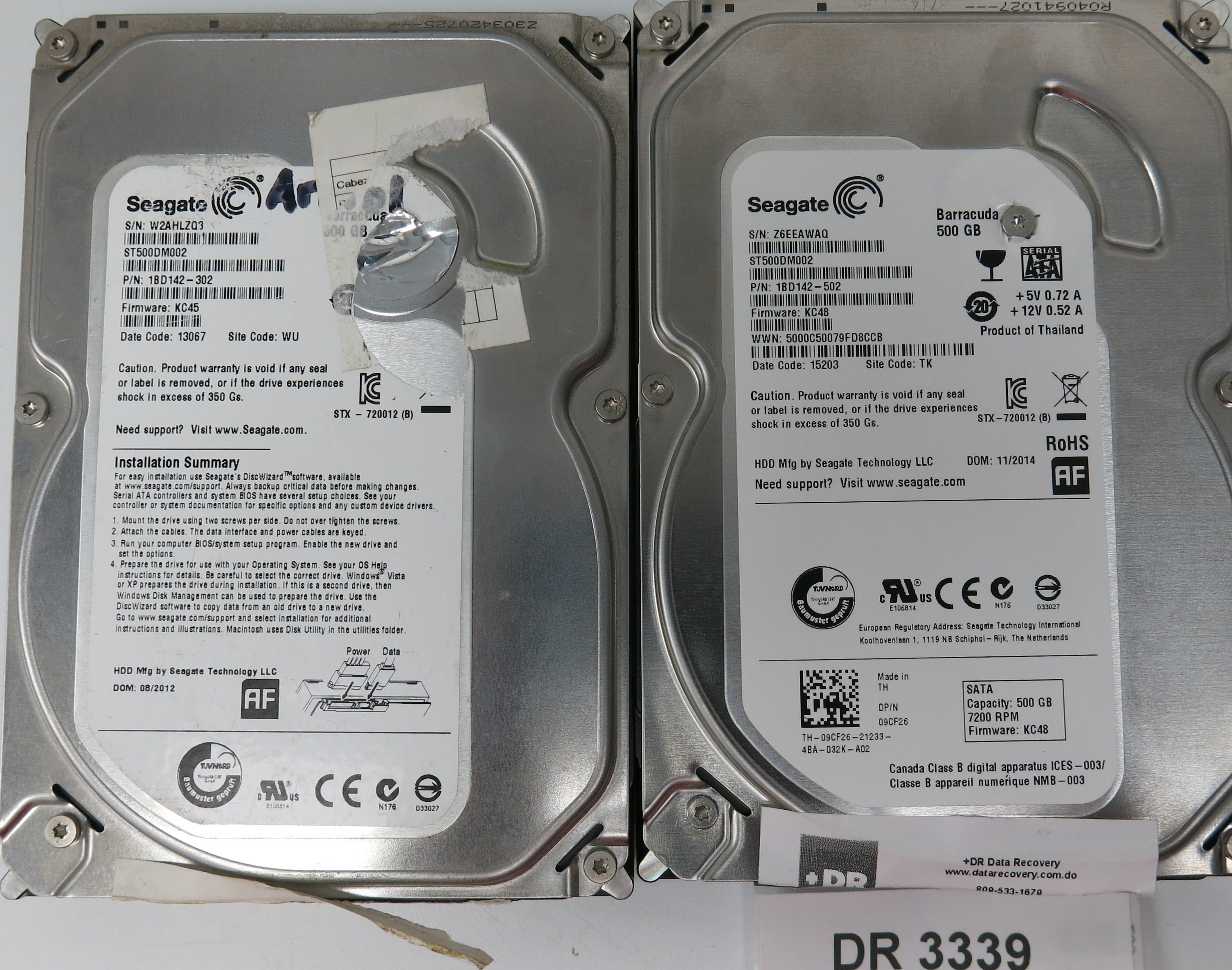 ST500DM002, P/N: 1BD142-502, FW: KC48, Serial: Z6EEAWAQ, 500GB 3.5, PCB: 100535704 REV D