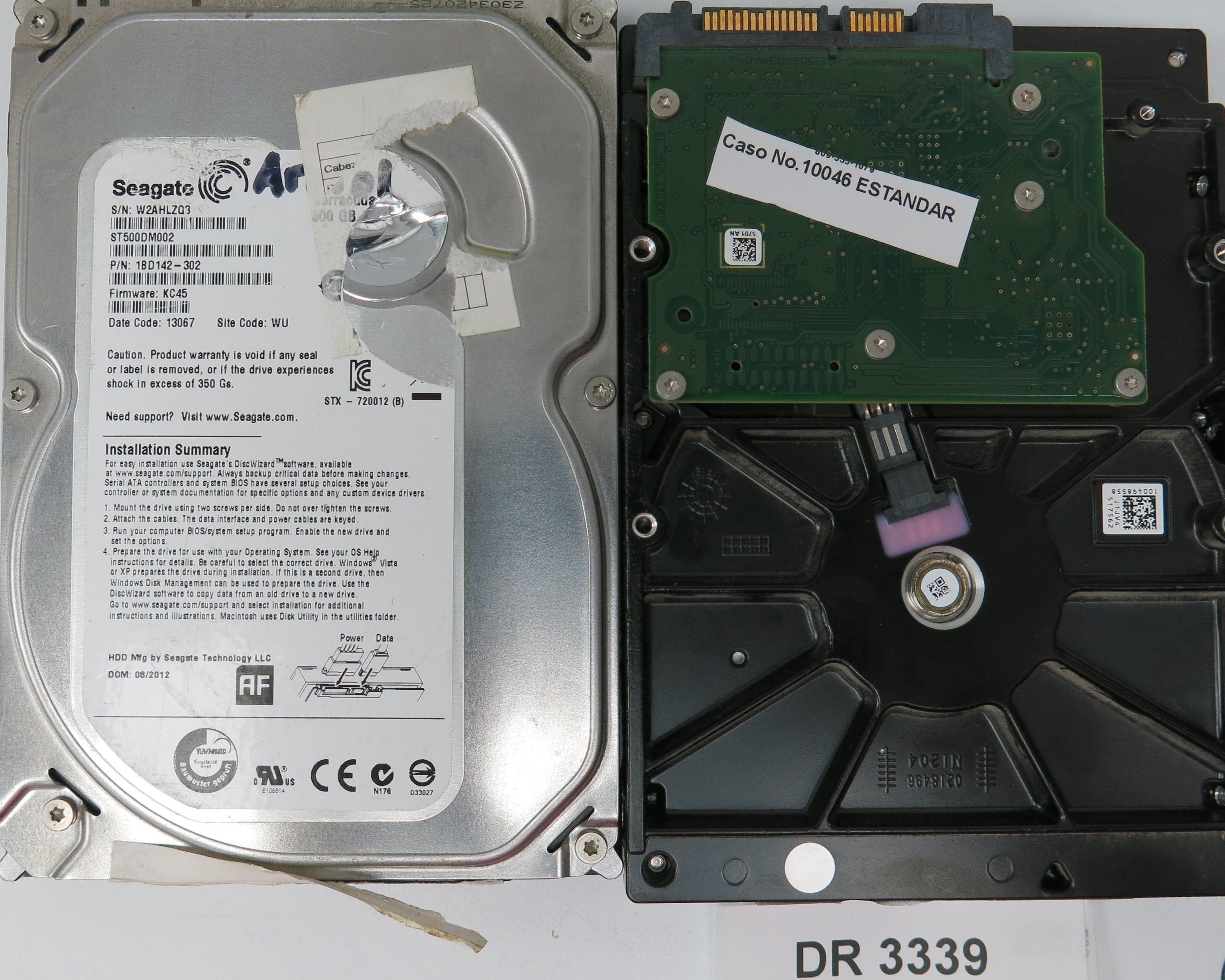 ST500DM002, P/N: 1BD142-502, FW: KC48, Serial: Z6EEAWAQ, 500GB 3.5, PCB: 100535704 REV D
