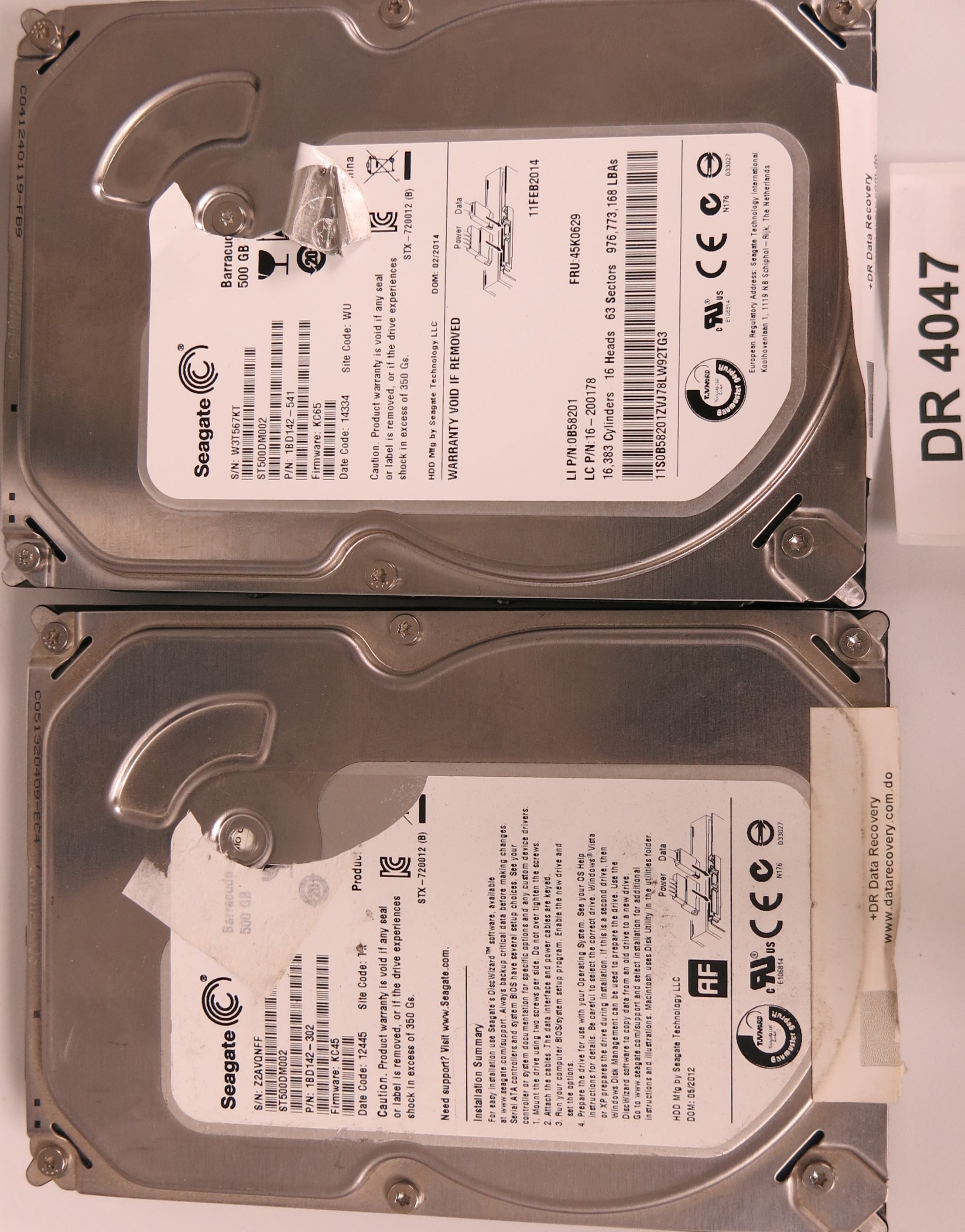 ST500DM002, P/N: 1BD142-541, FW: KC65, Serial: W3T567KT, 500GB 3.5, PCB: 100535704 REV D