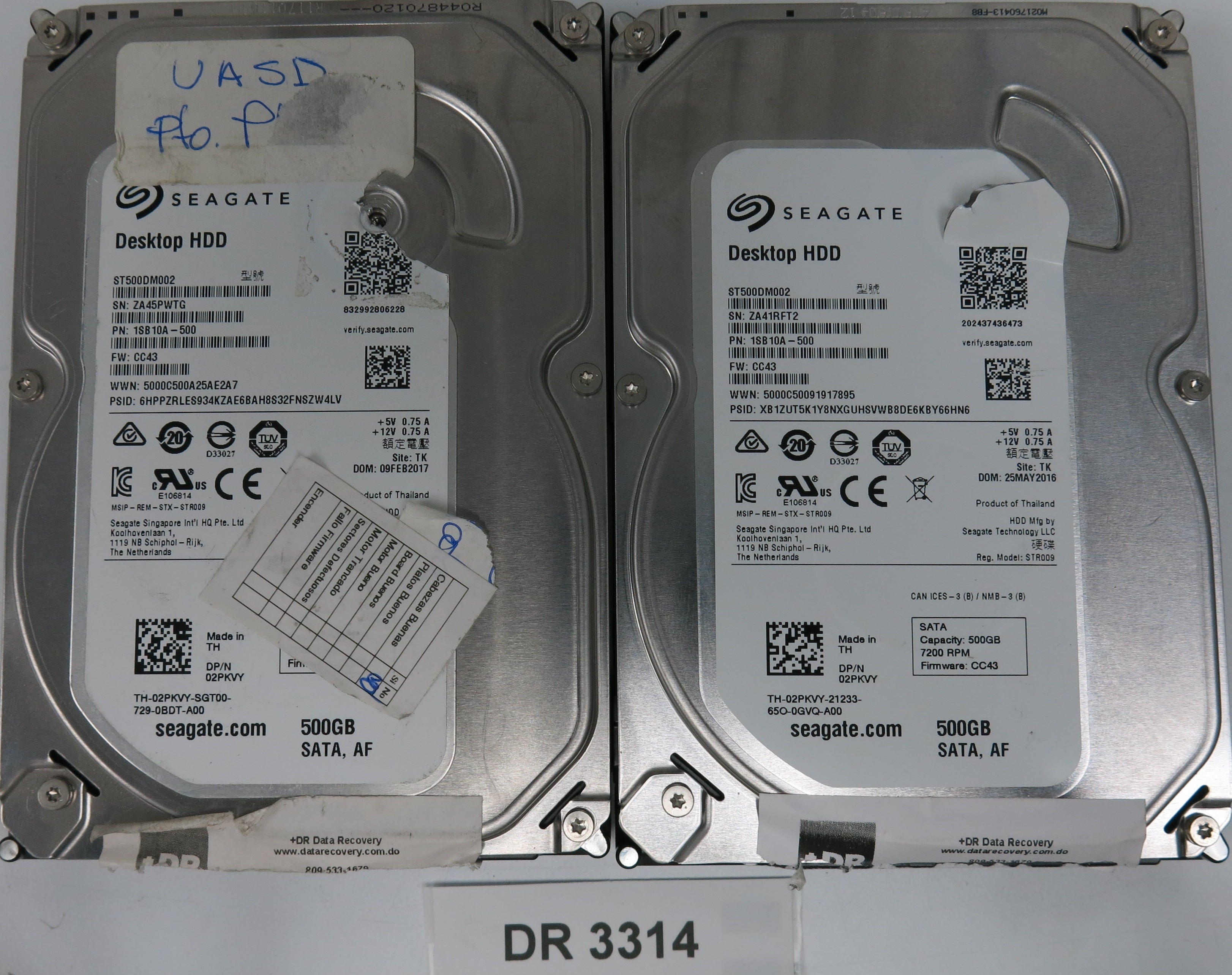ST500DM002, P/N:1SB10A-500, FW: CC43, Serial: ZA41RFT2, 500GB 3.5, PCB:100774000 REV A