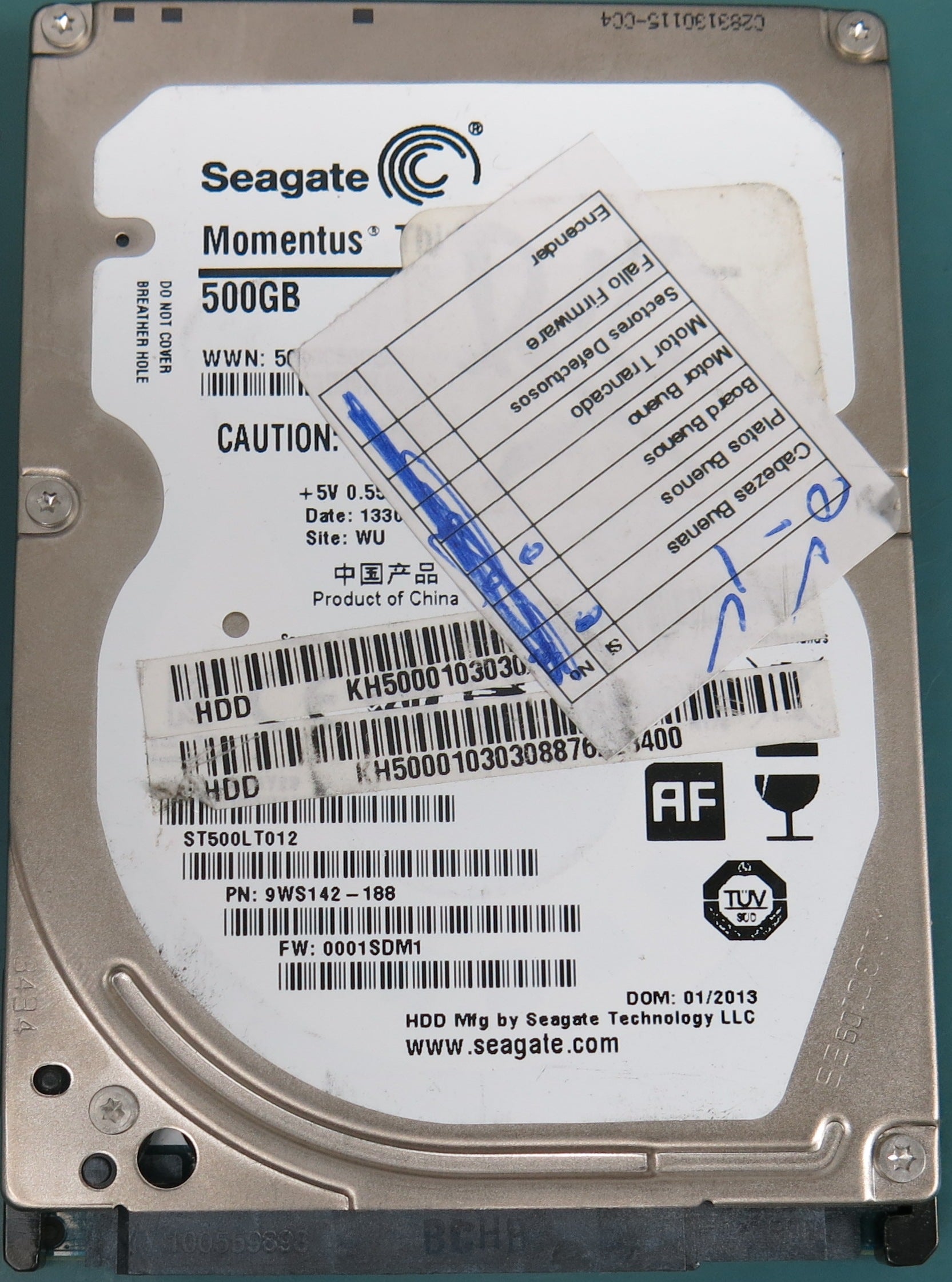 ST500LT012, P/N:  9WS142-188, FW: 0001SDM1, 500GB 2.5