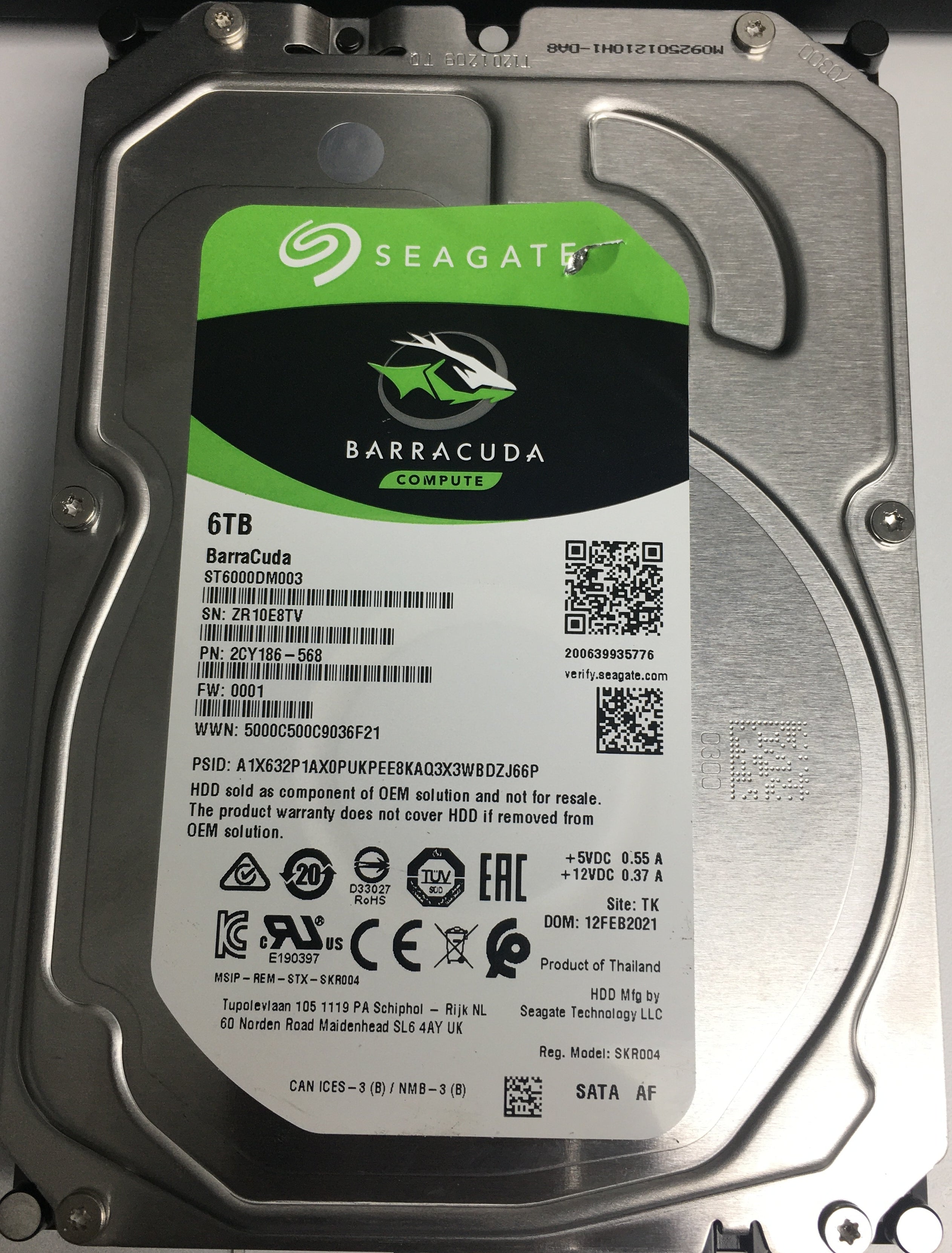 ST6000DM003, P/N: 2CY186-568, FW: 0001, ZR10E8TV, 6TB 3.5, PCB: 100815597 REV C