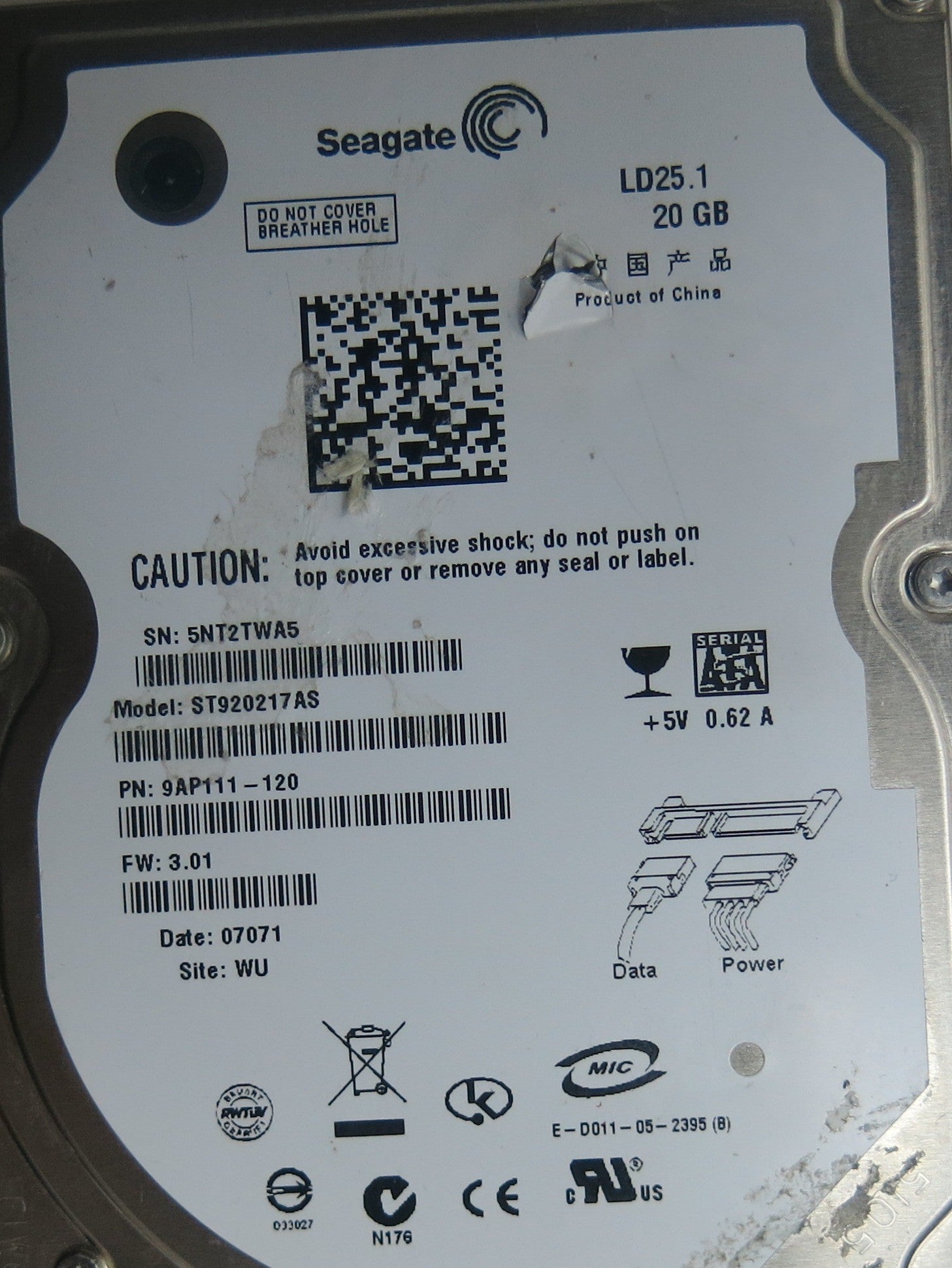 ST920217AS PN 9AP111-120, 100356818 REV B PCB