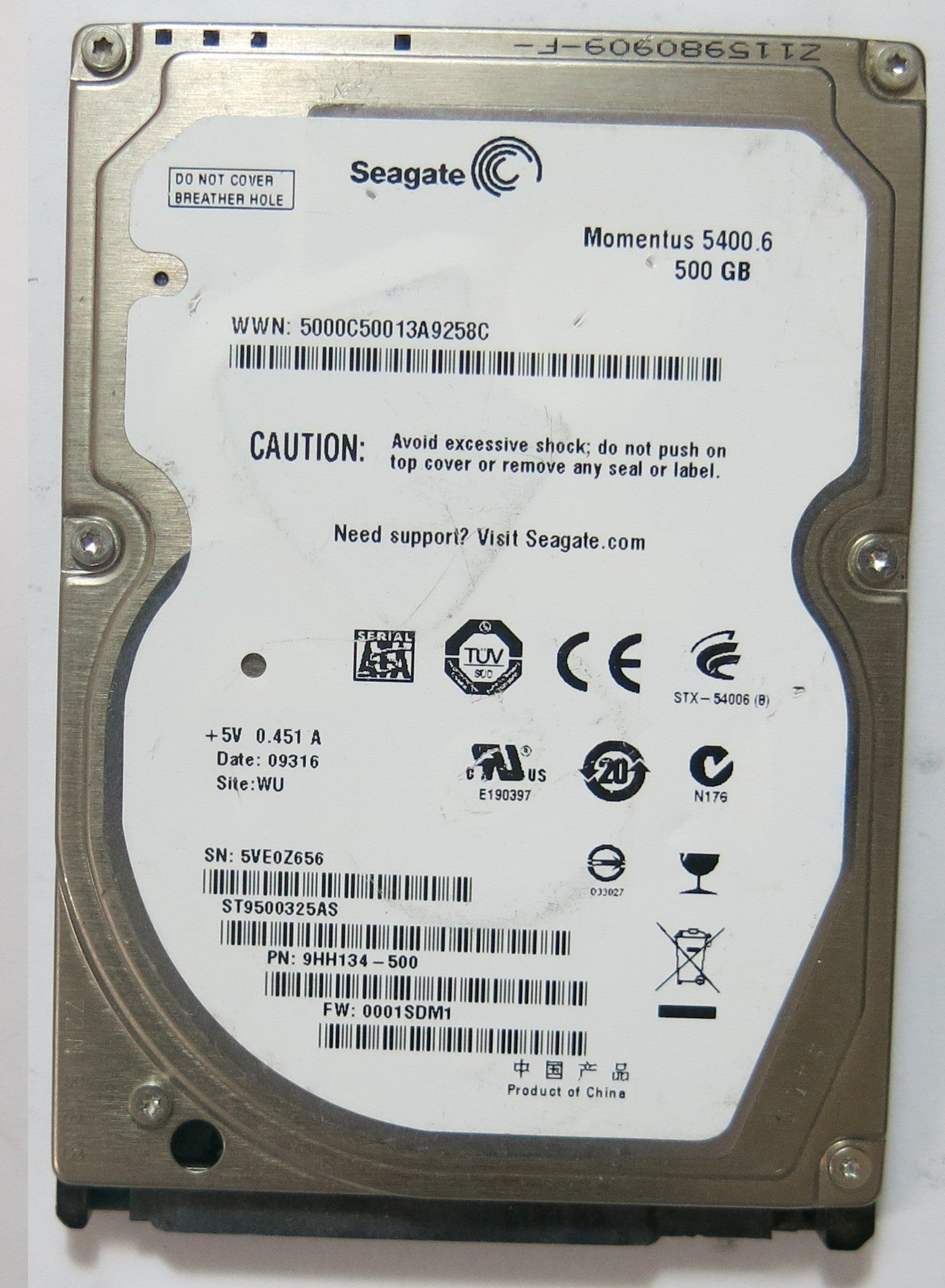 ST9500325AS PN 9HH134-500FW 0001SDM1 500GB