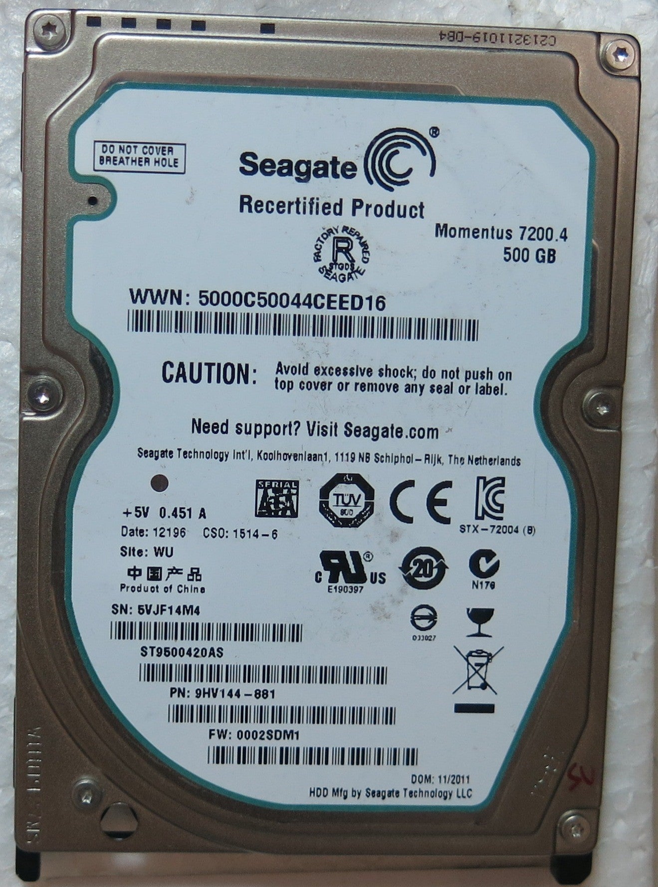 ST9500420AS PN 9HV144-300 100565308 REV A PCB