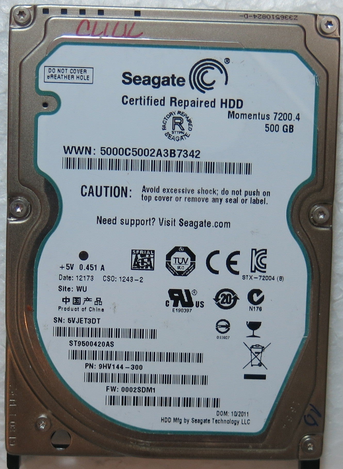 ST9500420AS PN 9HV144-300 100565308 REV A PCB