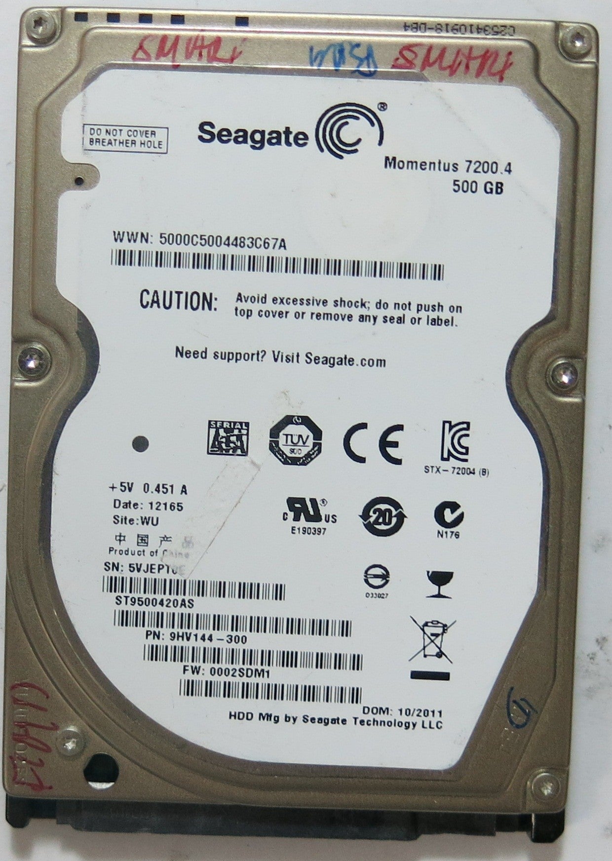 ST9500420AS PN 9HV144-300FW 0002SDM1 500GB