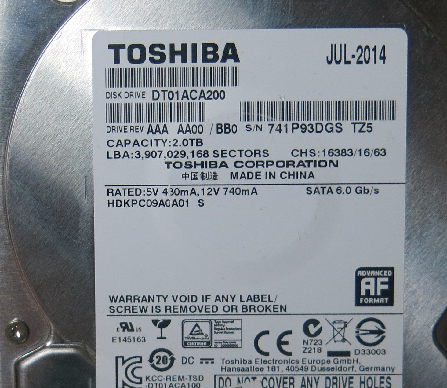 TOSHIBA HDKPC09A0A01,  PCB