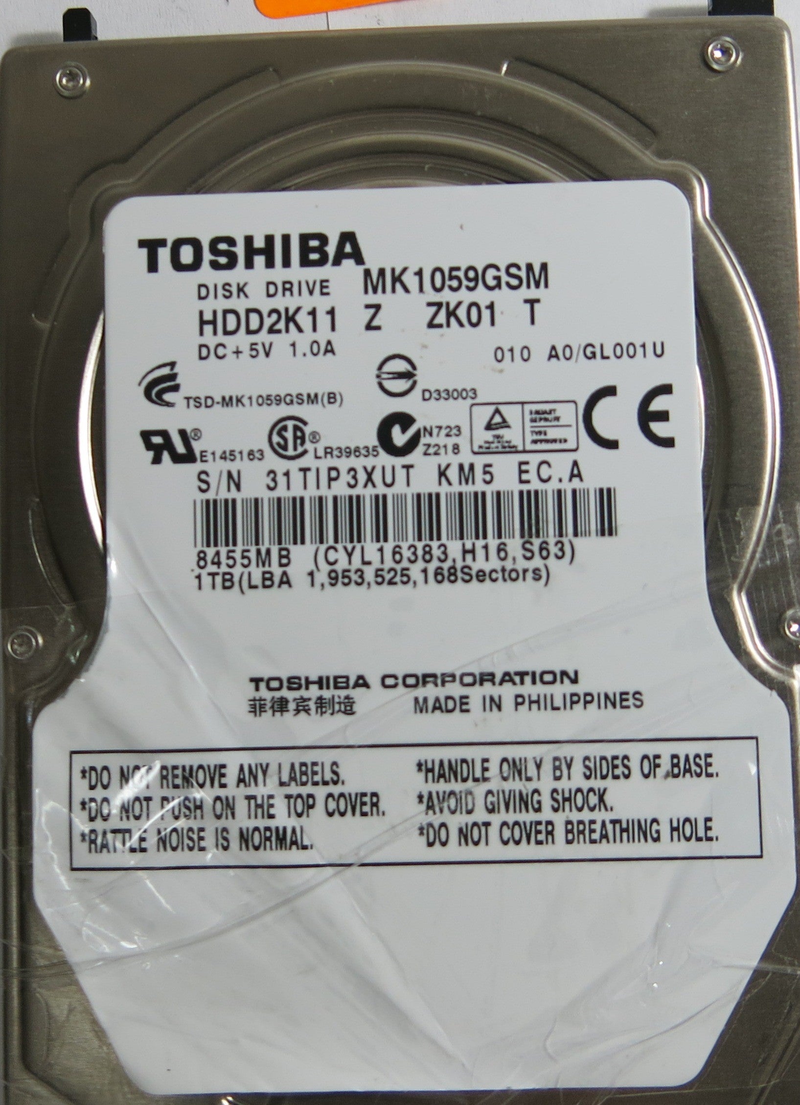 TOSHIBA MK1059GSM HDD2K11 Z ZK01 T G002641A PCB