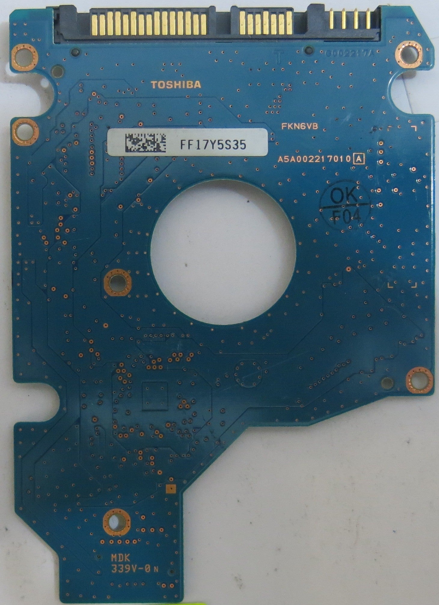 TOSHIBA MK1246GSX HDD2D91 E UK01 S G002217A PCB