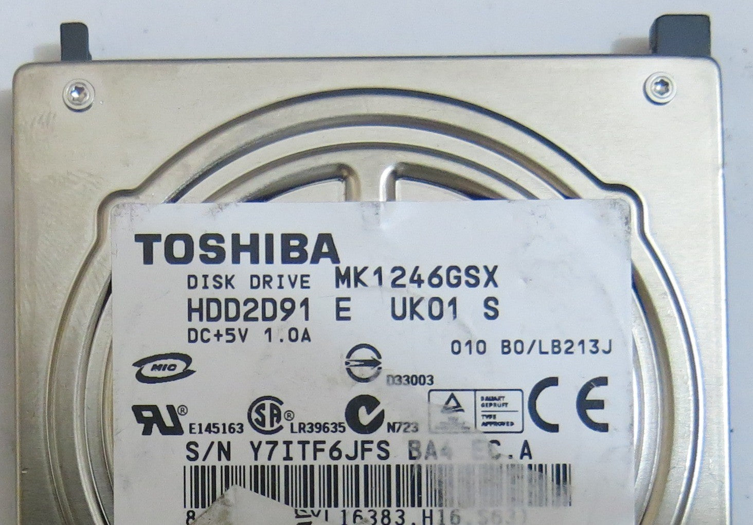 TOSHIBA MK1246GSX HDD2D91 E UK01 S G002217A PCB