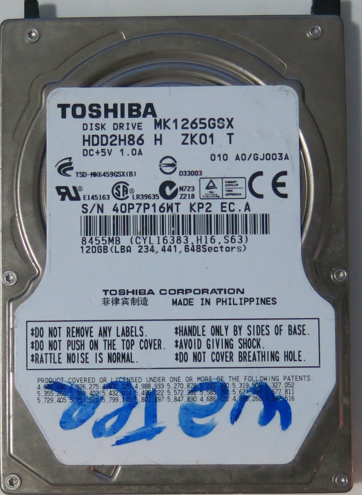 TOSHIBA MK1265GSX DDD2H86 H ZK01 T,  PCB