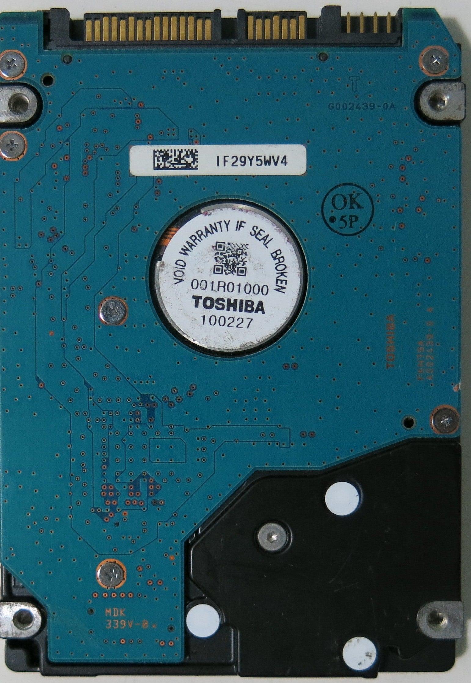 TOSHIBA MK1655GSX DD2H25 E UL01 T PCB G002439-0A,  160.GB