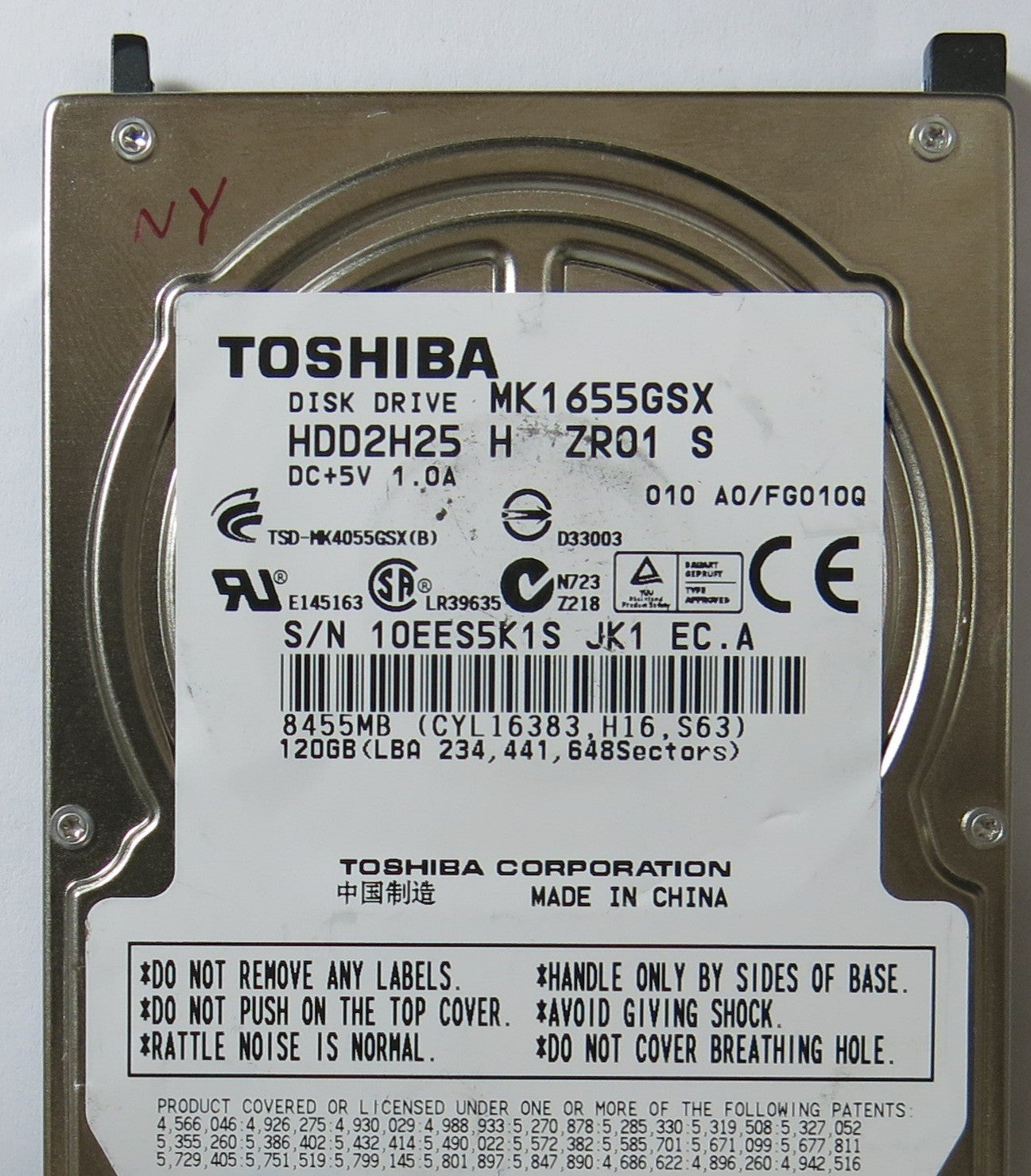 TOSHIBA MK1655GSX HDD2H25 H ZR01 S G002439-0A PCB