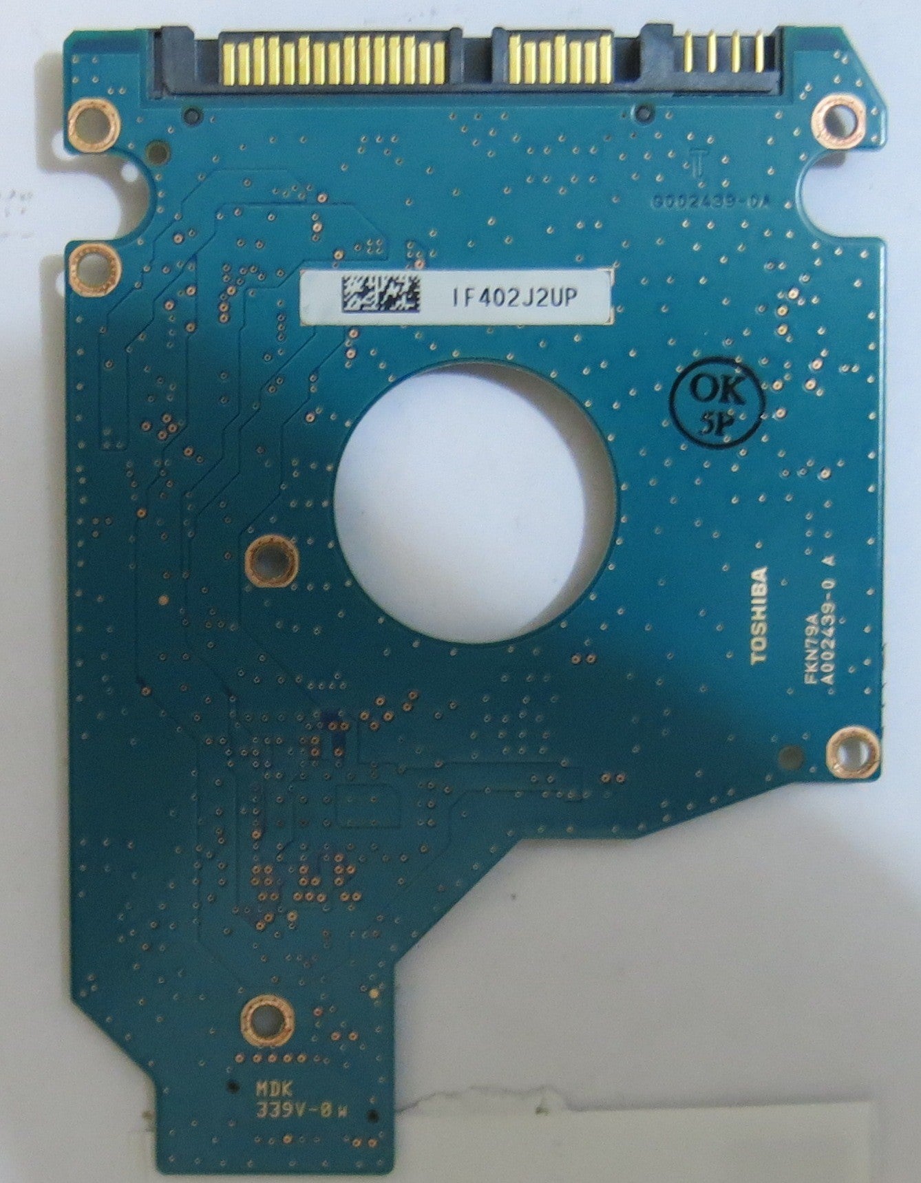 TOSHIBA MK1655GSX HDD2H25 H ZR01 T  G002439 0A PCB