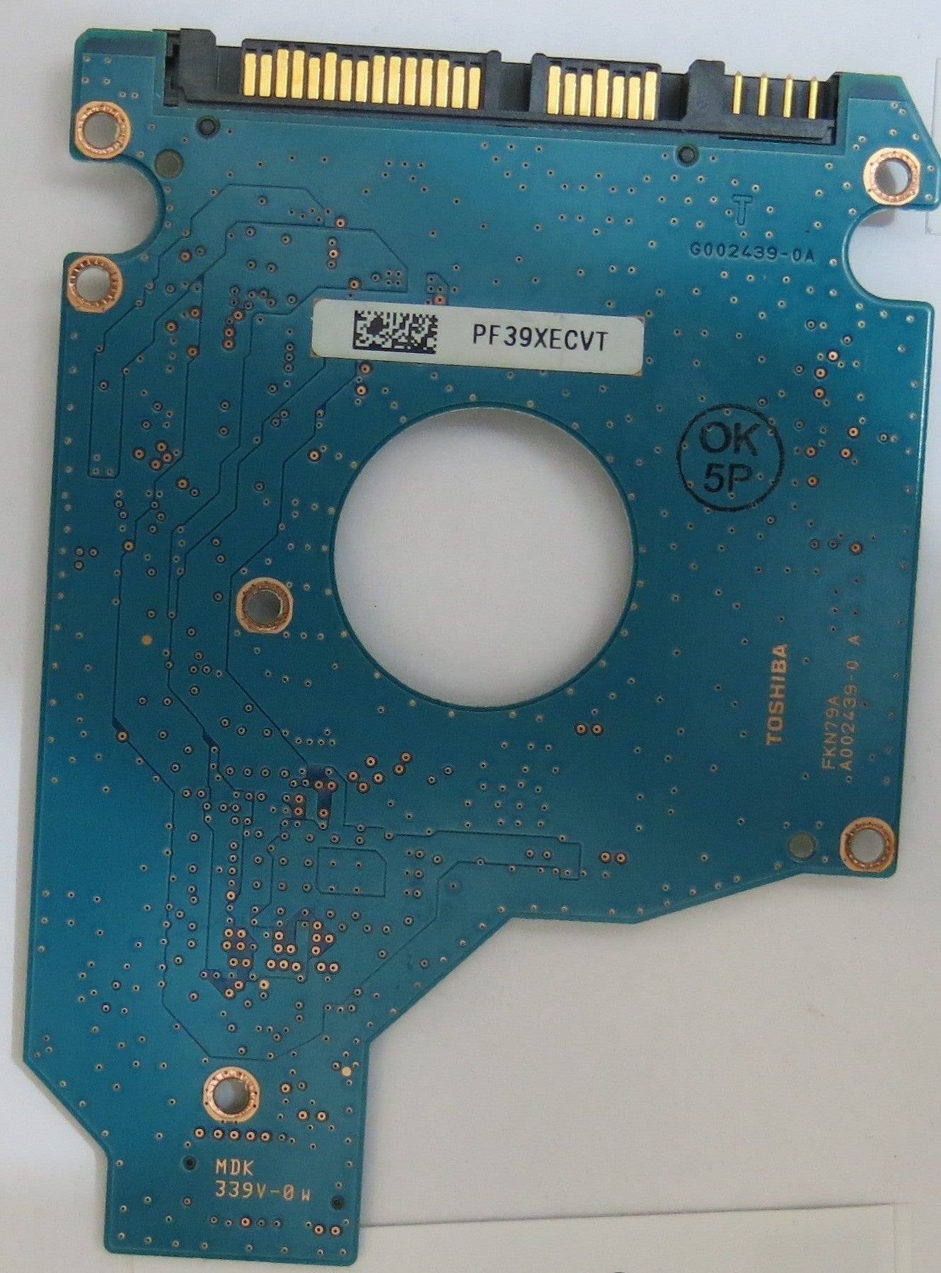 TOSHIBA MK1655GSX HDD2H25 K AK01 T G002439-0A PCB