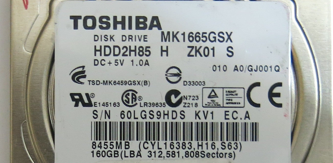 TOSHIBA MK1665GSX HDD2D85 H ZK01 S G002641A PCB