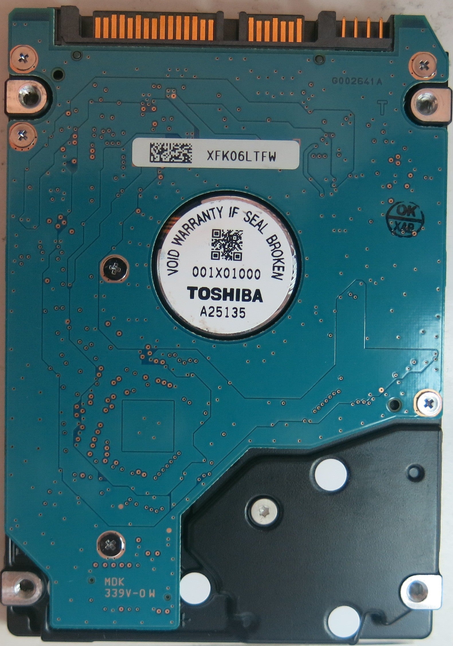 MK1665GSX HDD2H85 H ZK01 B PCB G002641A 160 GB