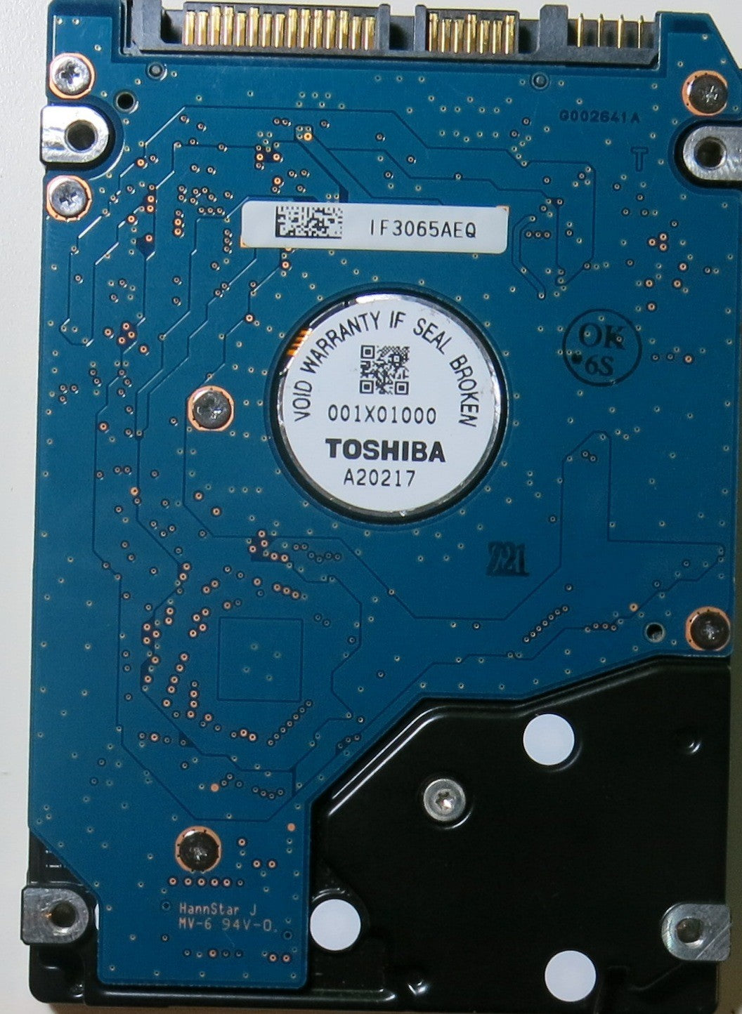 MK1665GSX HDD2H85 H ZK01 T, SERIAL NUMBER: 60E5C74CTKV1, PCB: G002641A, 160.GB