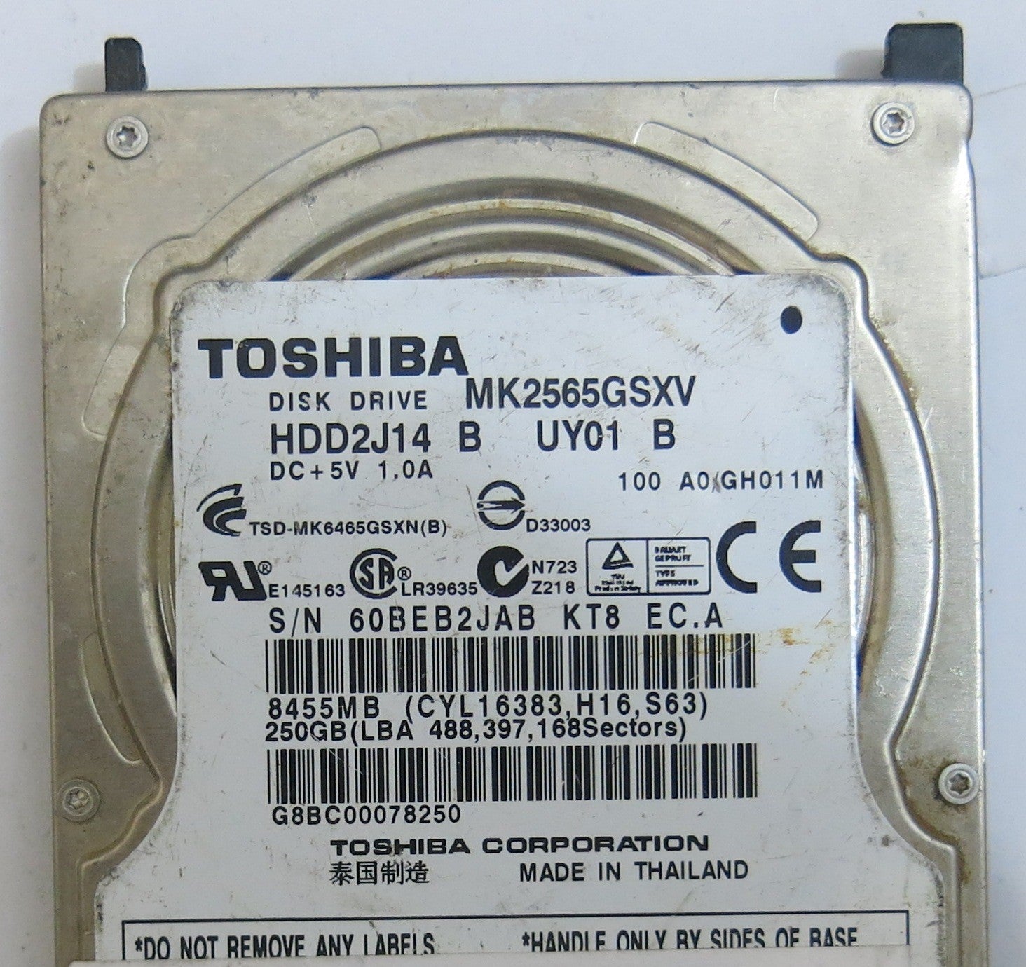 TOSHIBA MK2565GSXV HDD2J14 B UY01 B G002706A PCB