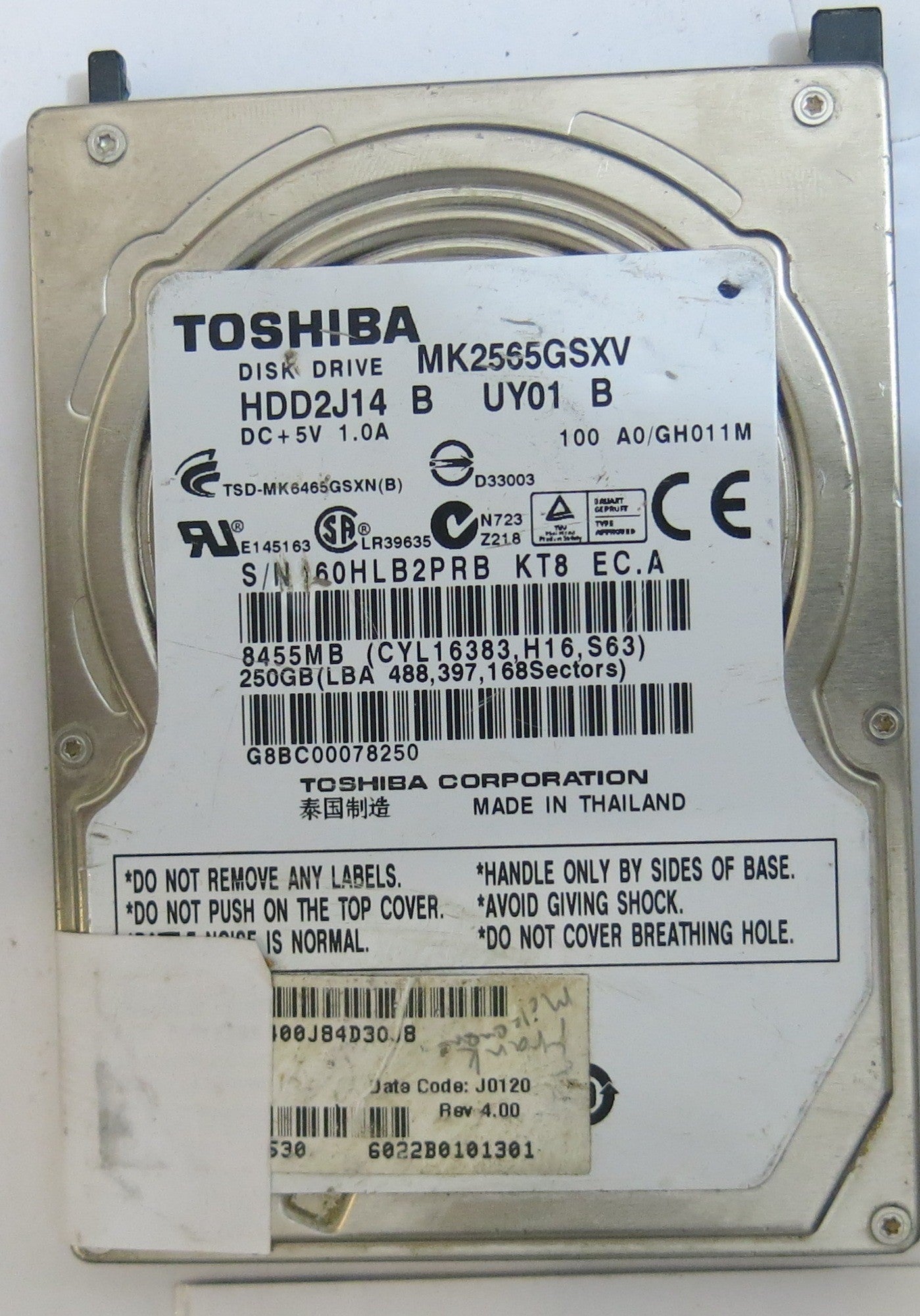 TOSHIBA MK2565GSXV HDD2J14 B UY01 B G002706A PCB