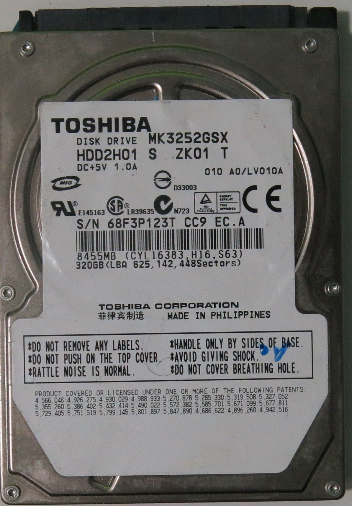 MK3252GSX HDD2H01 S ZK01 T PCB G002217A,  320.GB
