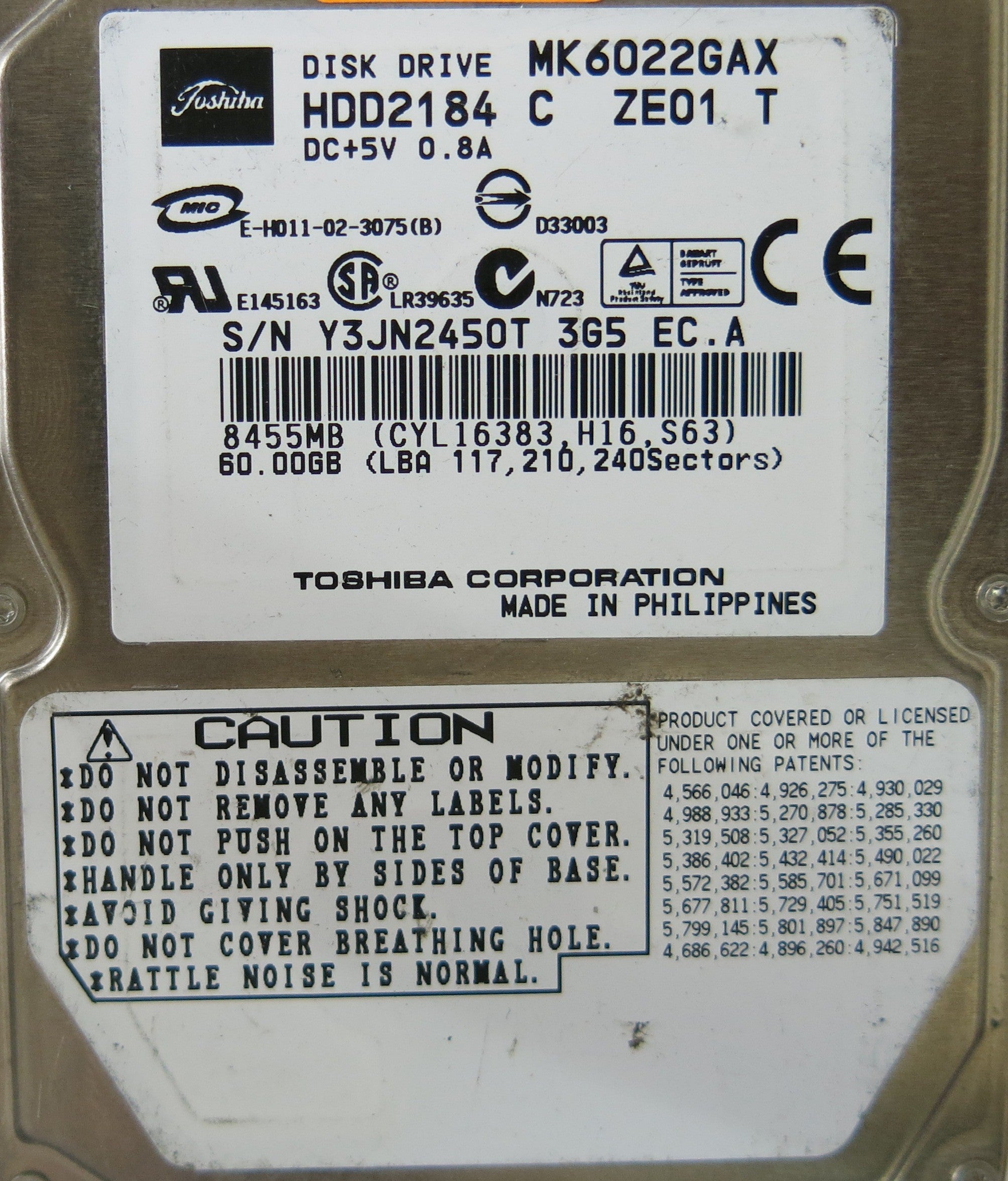 TOSHIBA MK6022GAX PCB G5B000 336000-B