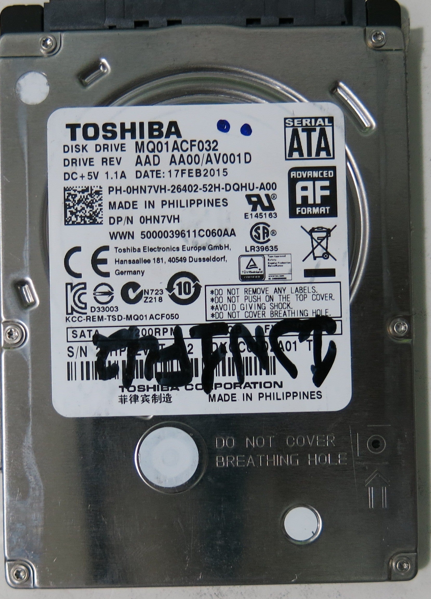TOSHIBA MQ01ACF032 AAD AA00/AV001D PCB G003235C,  320.GB