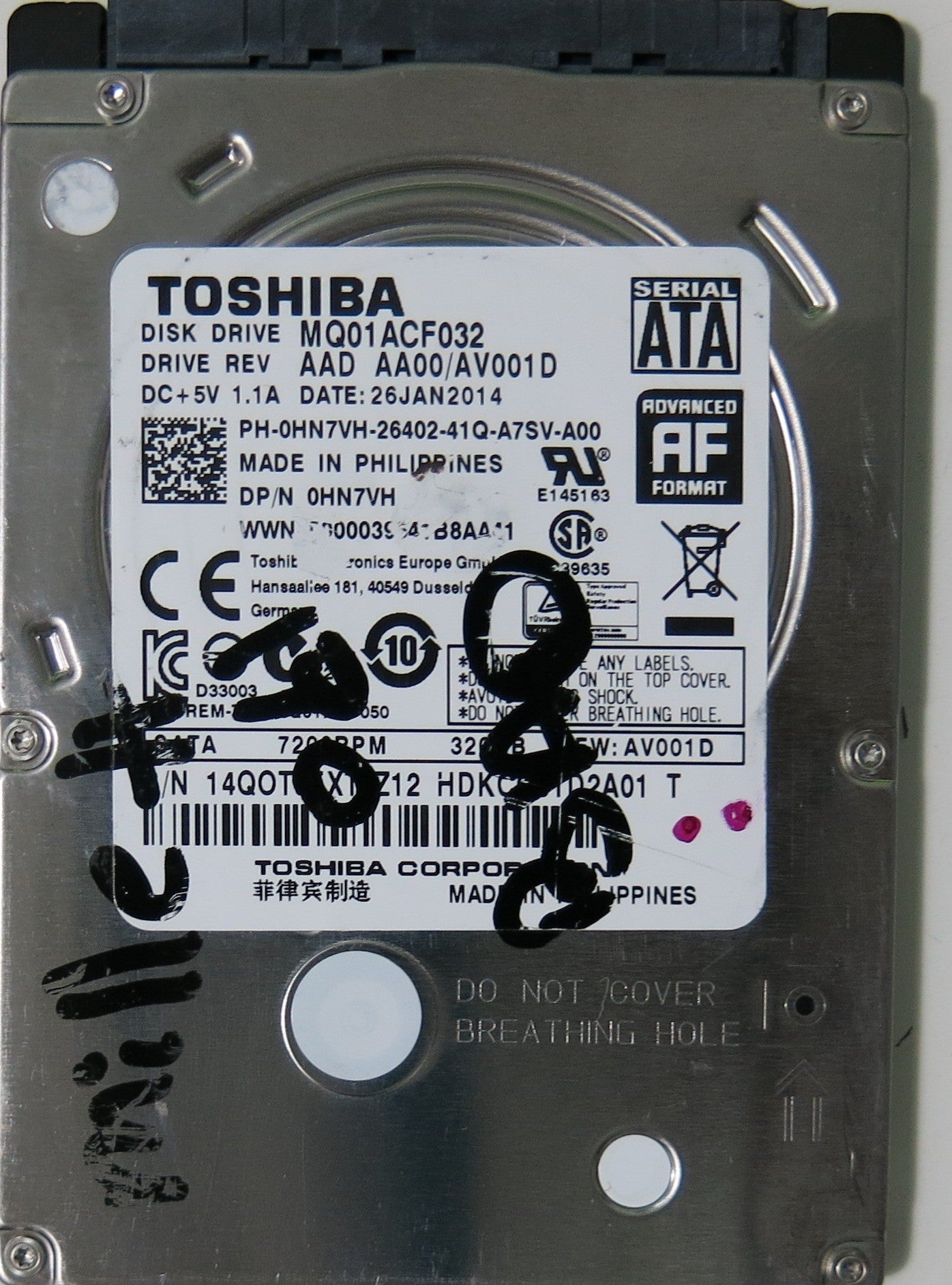 TOSHIBA MQ01ACF032 AAD AA00/AV001D PCB G003235C,  320.GB