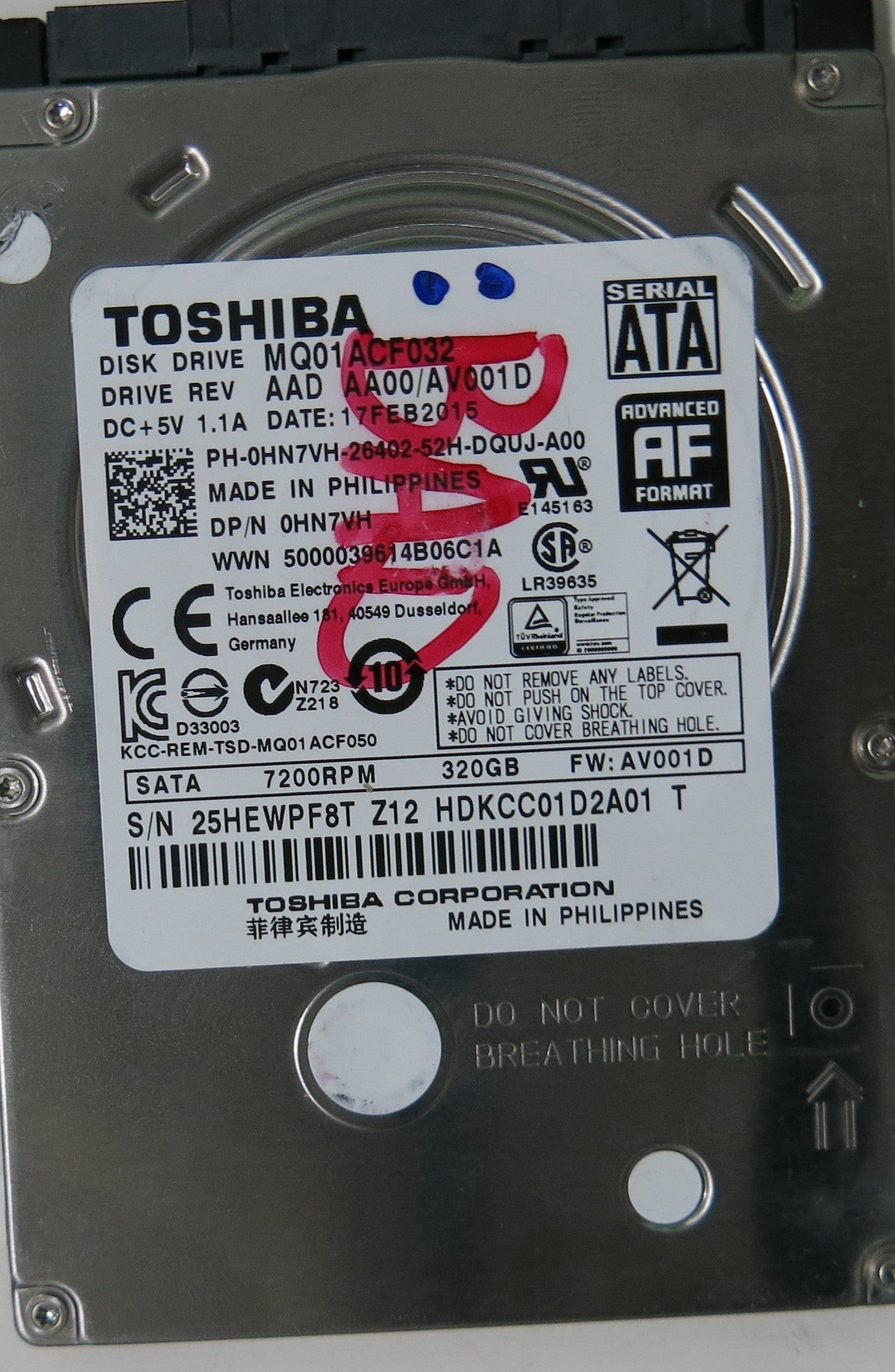 MQ01ACF032 AAD AA00/AV001D PCB G003235C,  320.GB