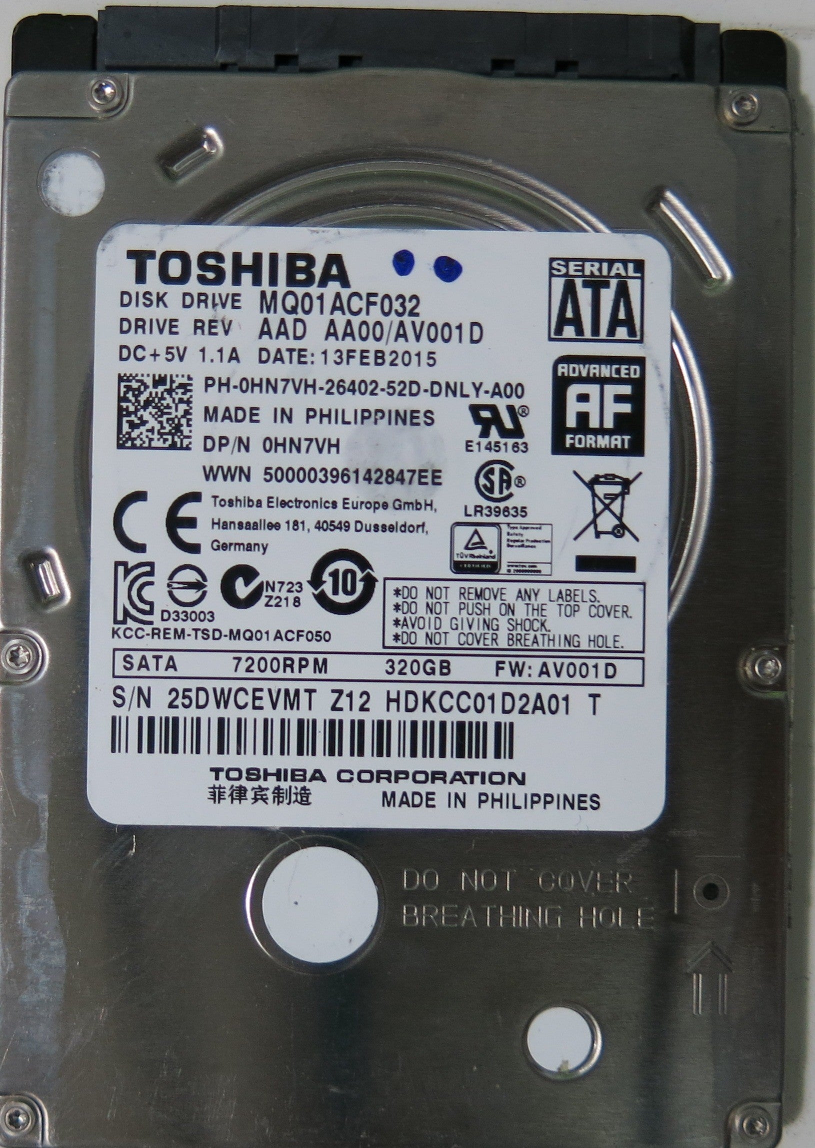 MQ01ACF032 AAD AA00/AV001D PCB G003235C,  320.GB