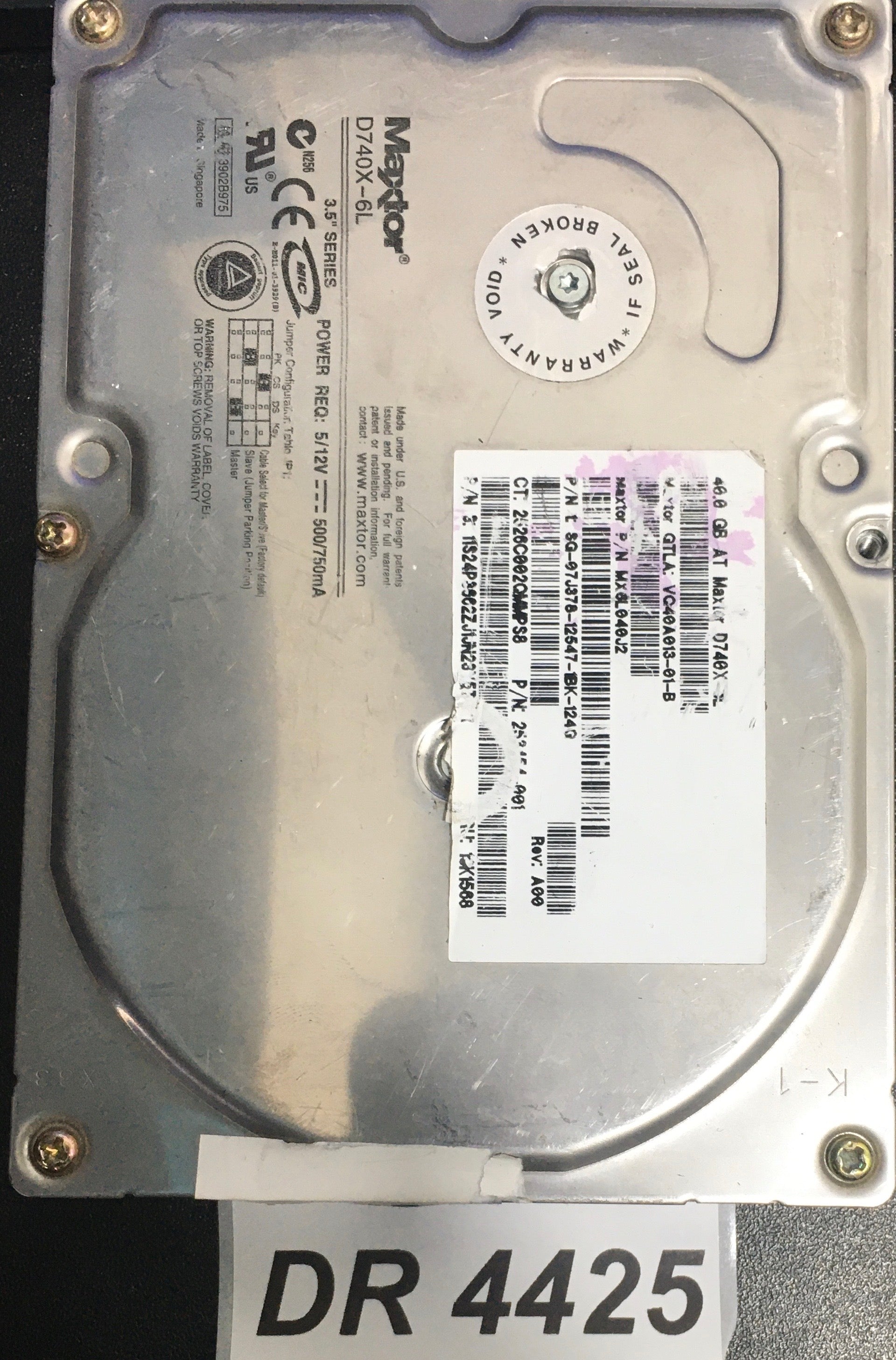 VG404013-01-B P/N:  MX6L040J2  40GB 3.5  PCB: 10-12331-01 REV D