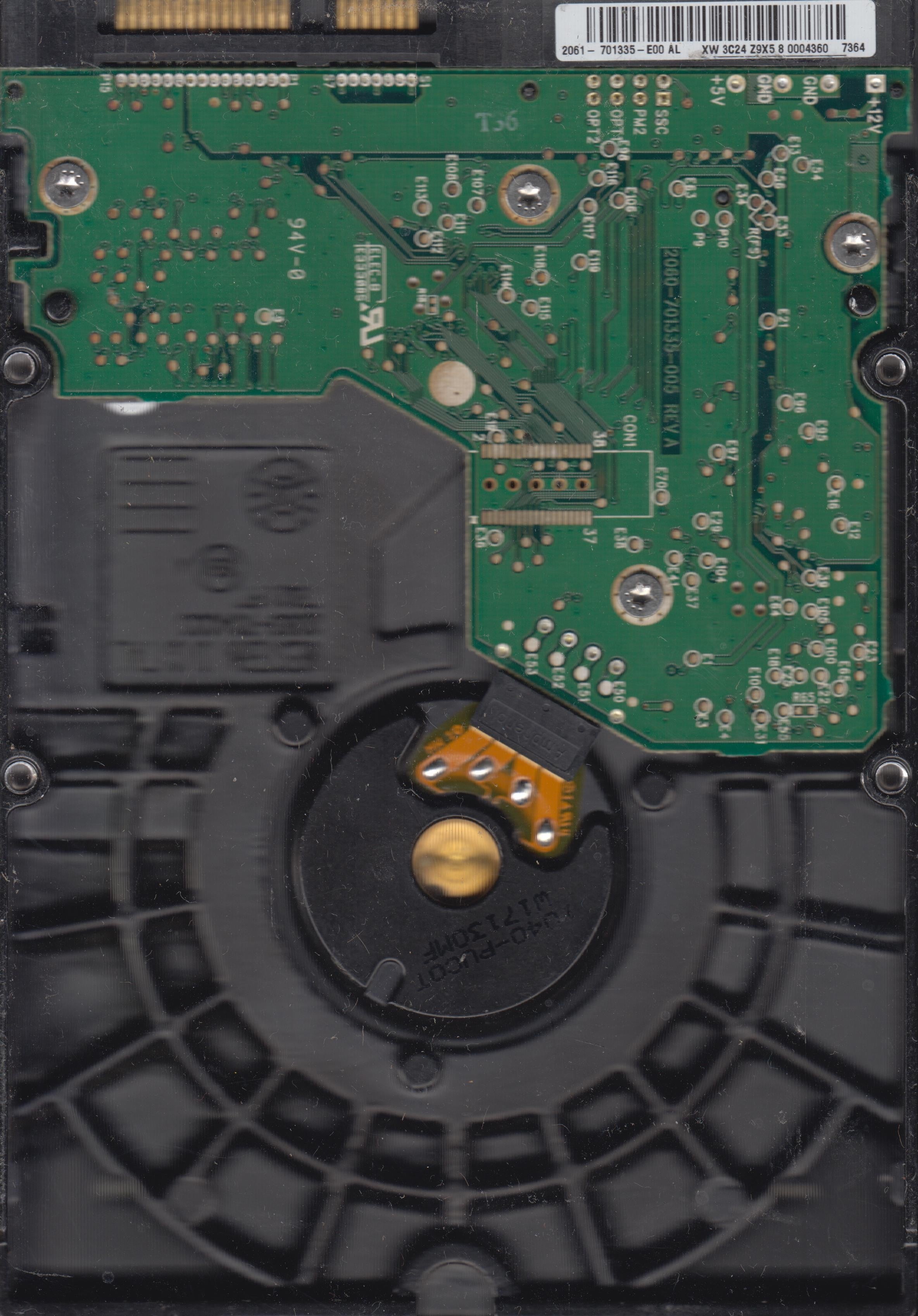 MODEL: WD800JD-08MSA1,  PCB: 2060-701335-005 REV A  SERIAL: WMAM9MC12736  80GB