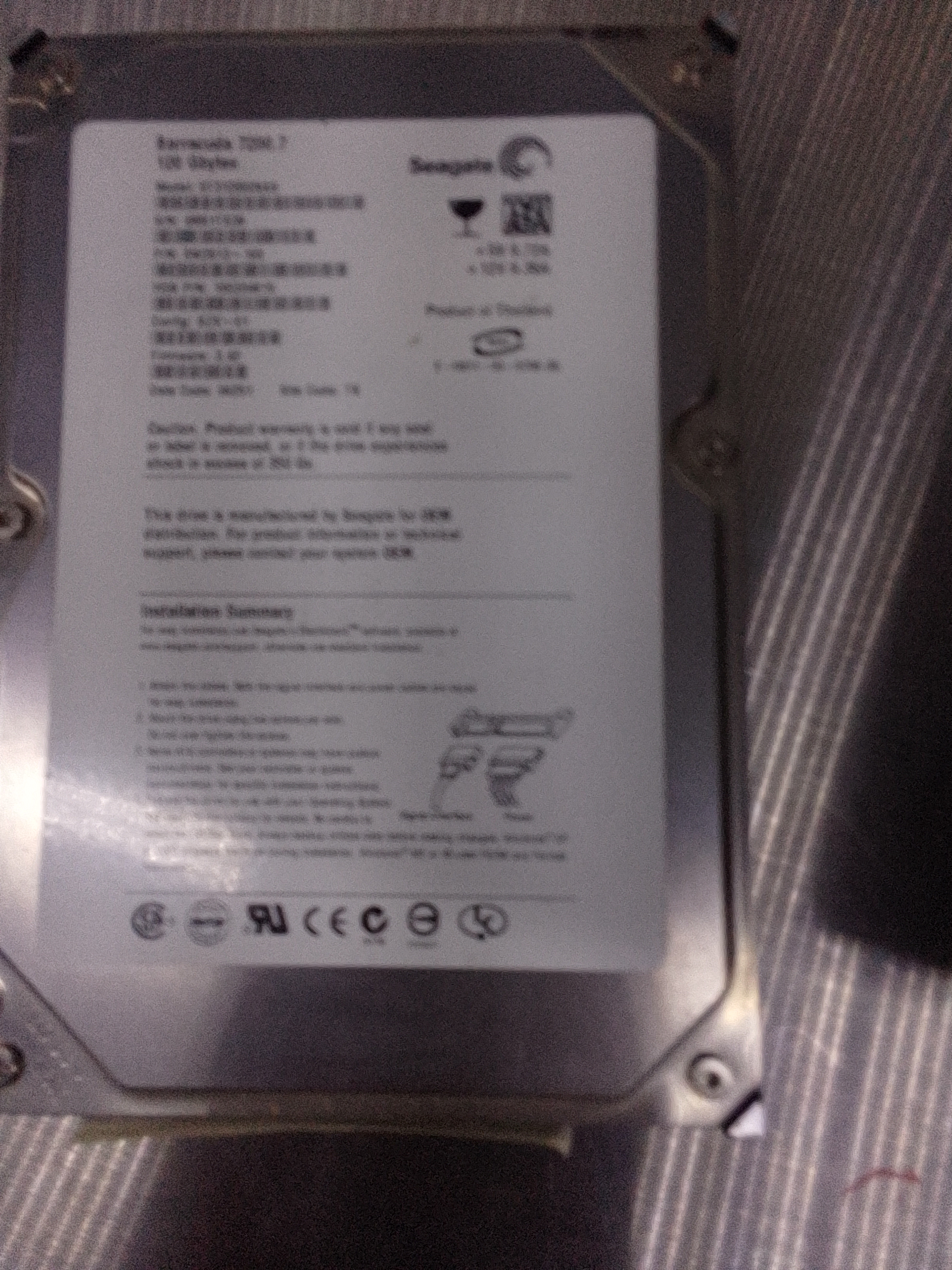 ST3120026AS, P\N: 9W2813-160, F\W: 3.42, PCB: 100336321 REV B , Serial Number:  4MS1TX39