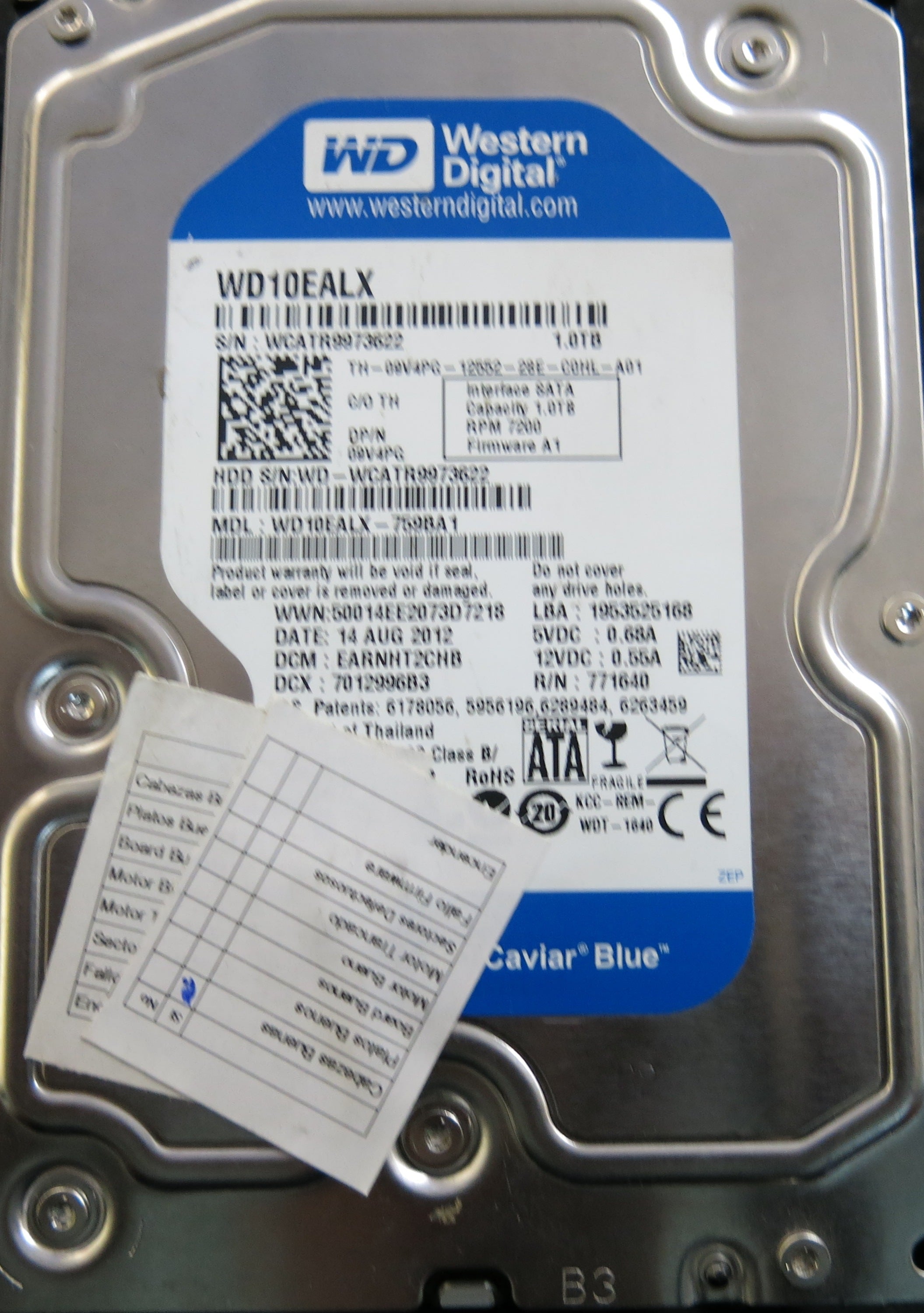 WD10EALX-759BA1 2060-771640-003 WCATR9973622
