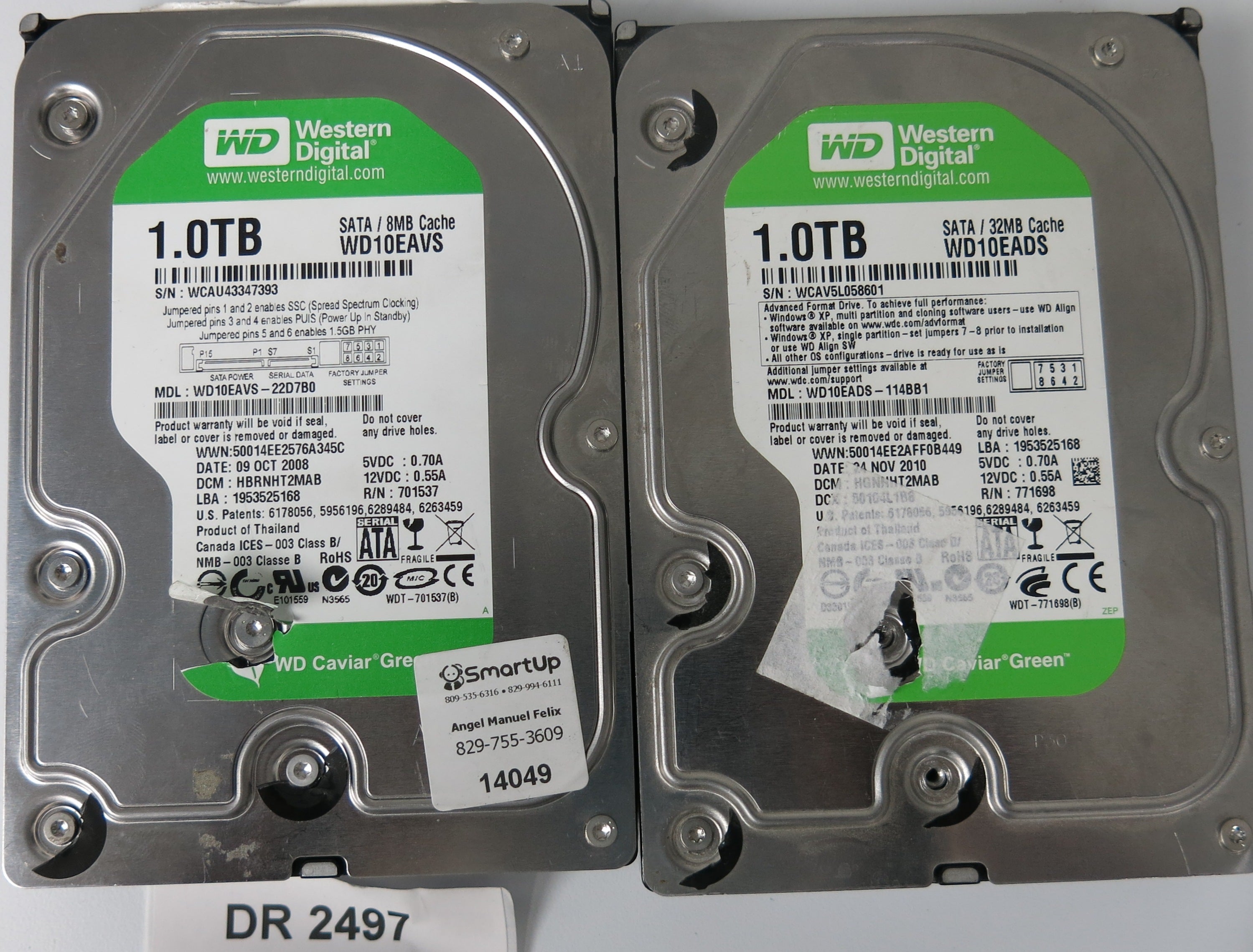 WD10EAVS-22D7B0, DCM: HBRNHT2MAB, 1.0TB 3.5, PCB 2060-701537-004 REV A