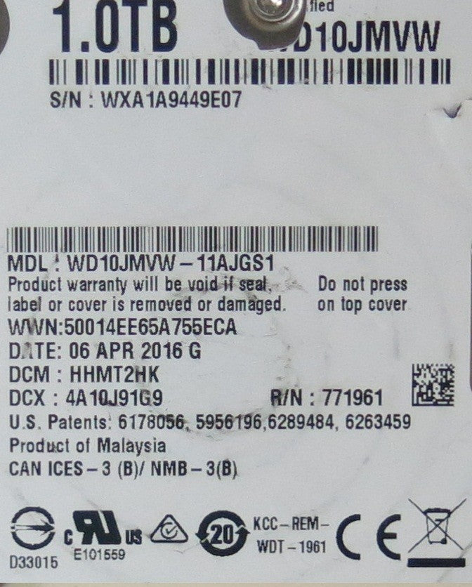 WD10JMVW-11AJGS1 2060-771961-001 REV A  PCB