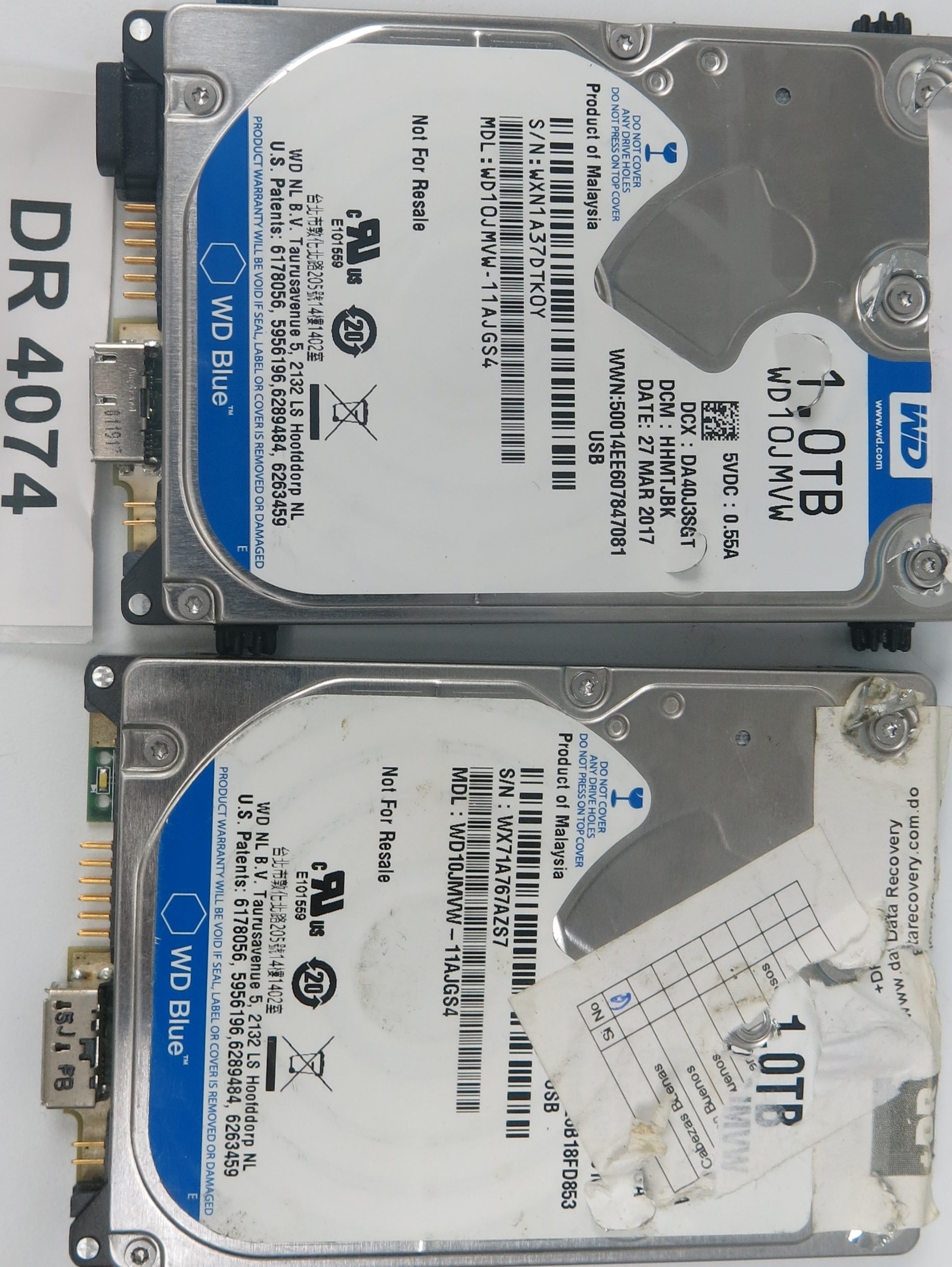 WD10JMVW-11AJGS4, DCM: HHMTJBK, Serial Number: WXN1A37DTK0Y, 1.0TB 2.5, PCB 2060-771961-001 REV B