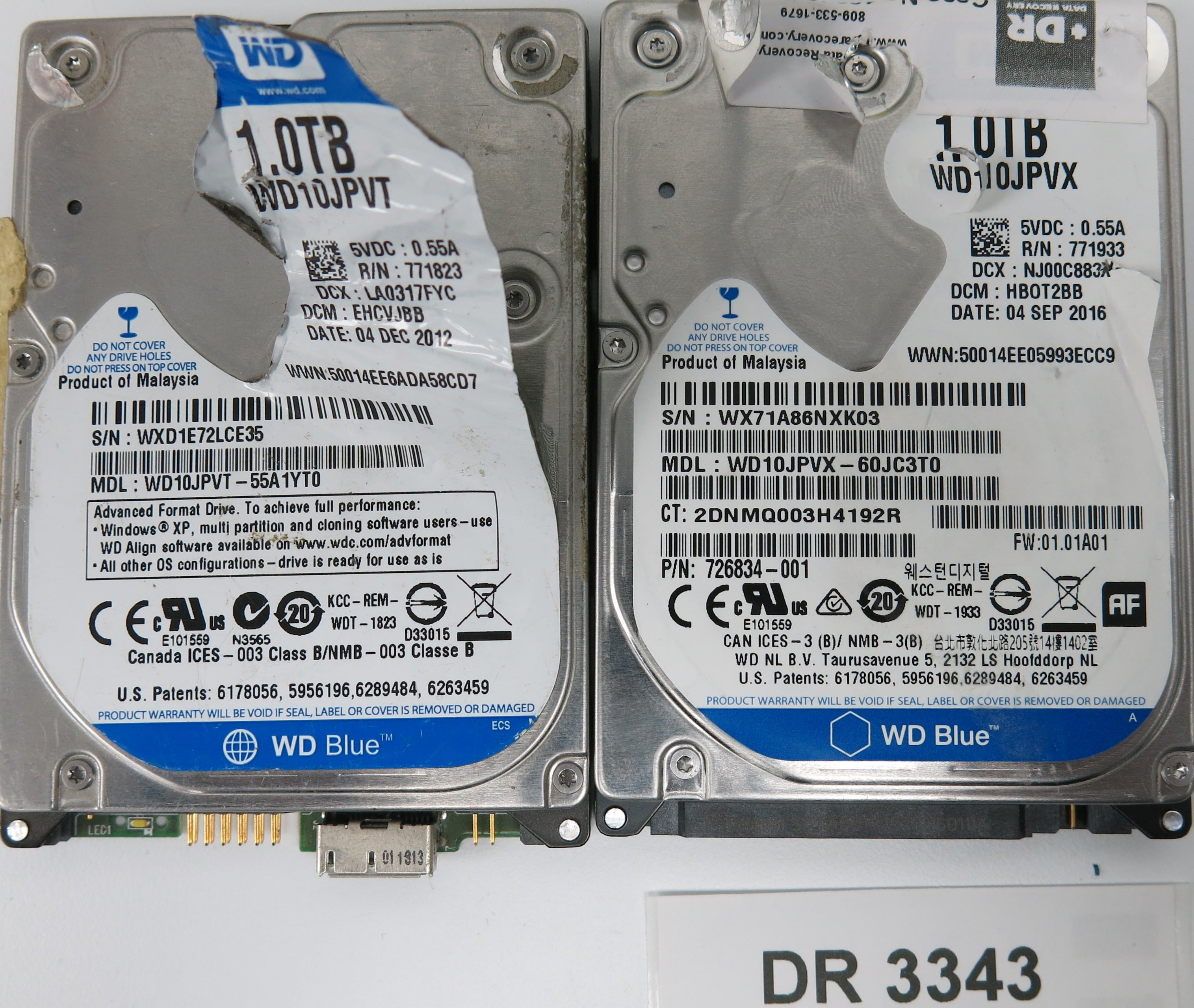 WD10JPVX-60JC3T0, DCM: HB0T2BB, 1.01TB 3.5, PCB 2060-771960-000 REV A
