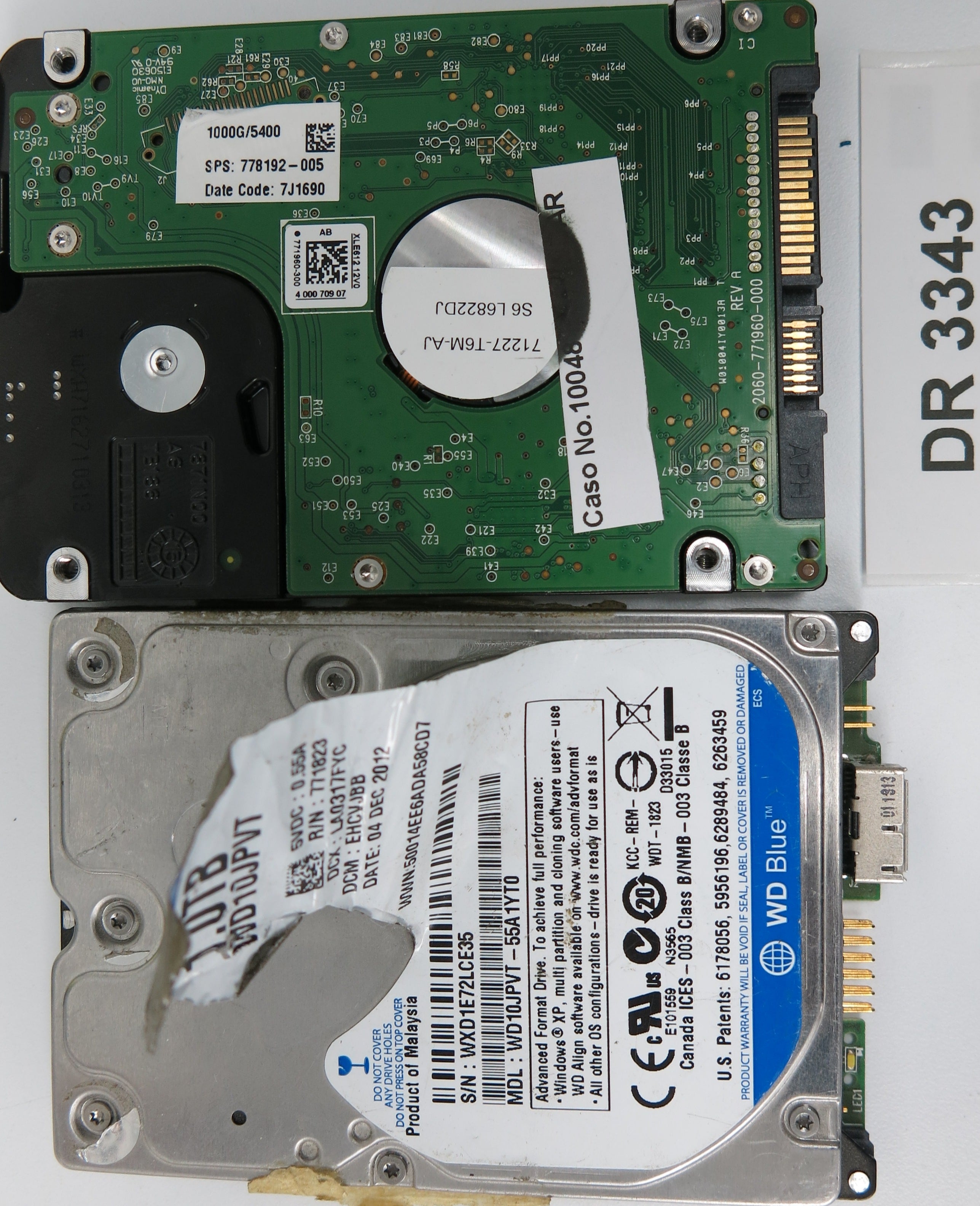 WD10JPVX-60JC3T0, DCM: HB0T2BB, 1.01TB 3.5, PCB 2060-771960-000 REV A
