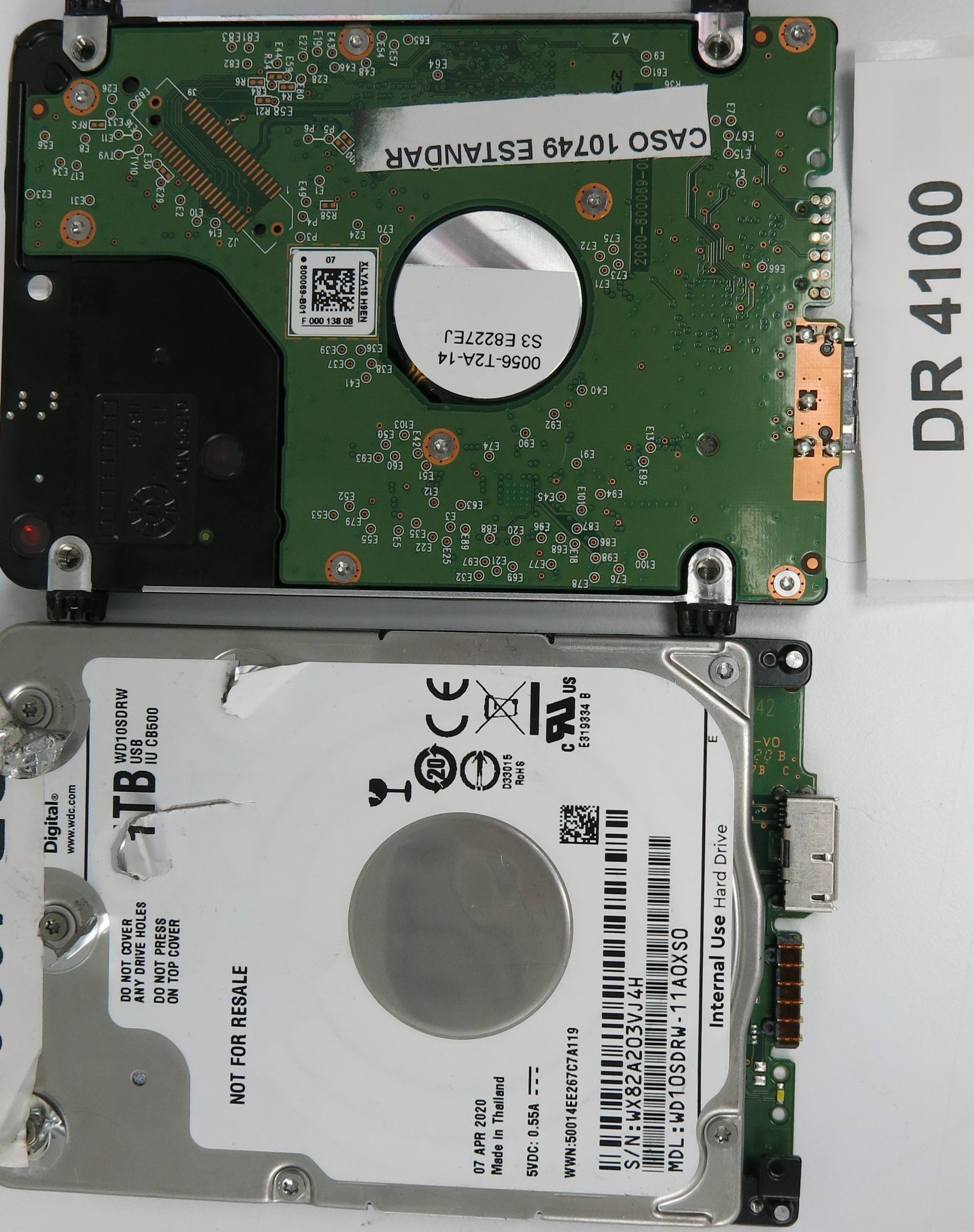 WD10SDZW-11UMGS0, DCM: HANT2AB, Serial Number: WXD1A2870DU3, 1TB 2.5
