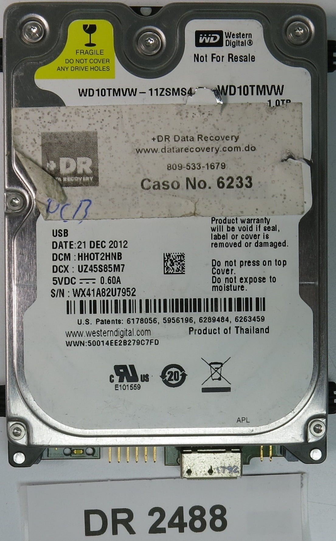 WD10TMVW-11ZSMS4, DCM: HH0T2HNB, 1.0TB 3.5, PCB 2060-771761-001 REV A