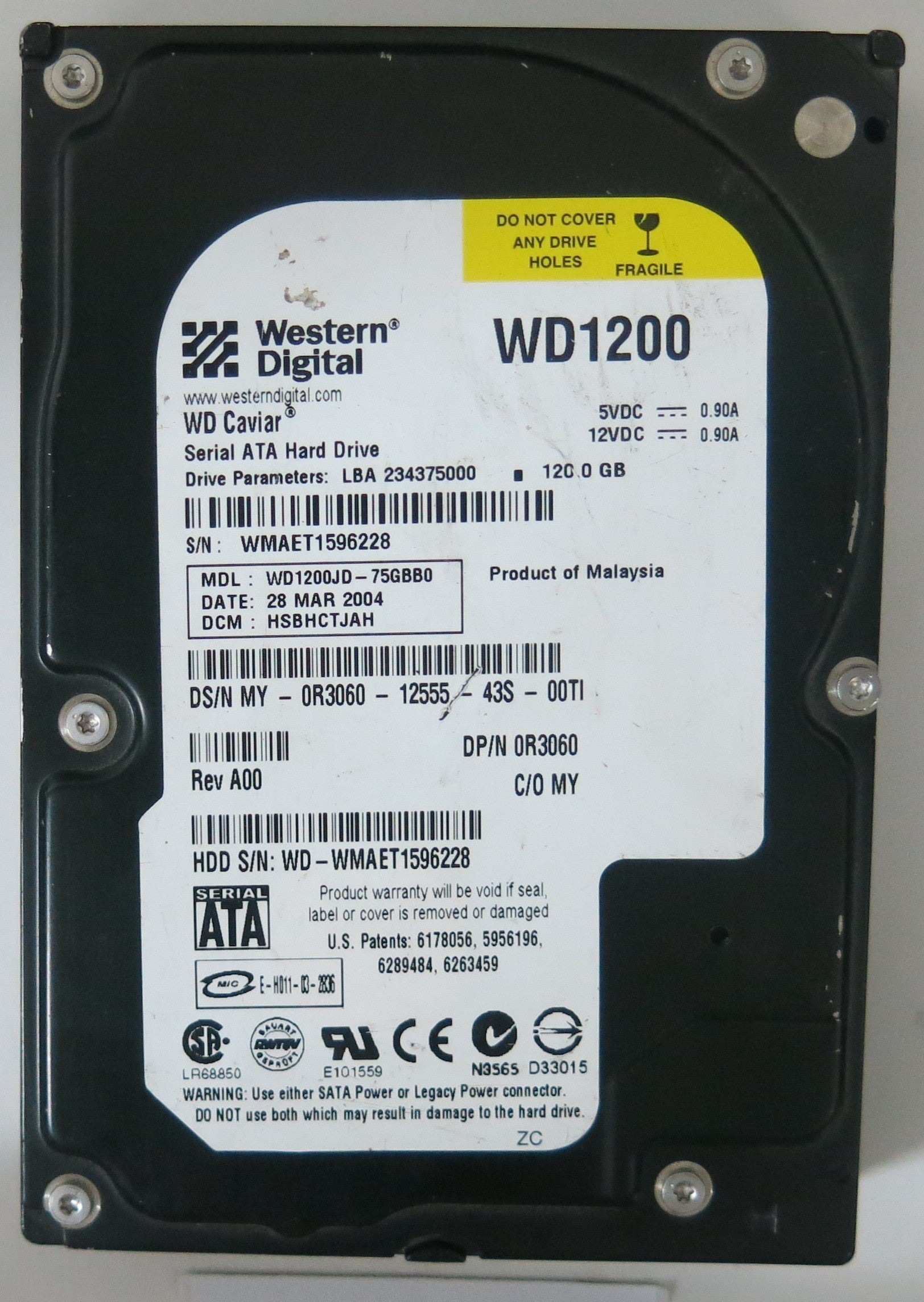 WD1200JD-75GBB0 PN FW  120GB