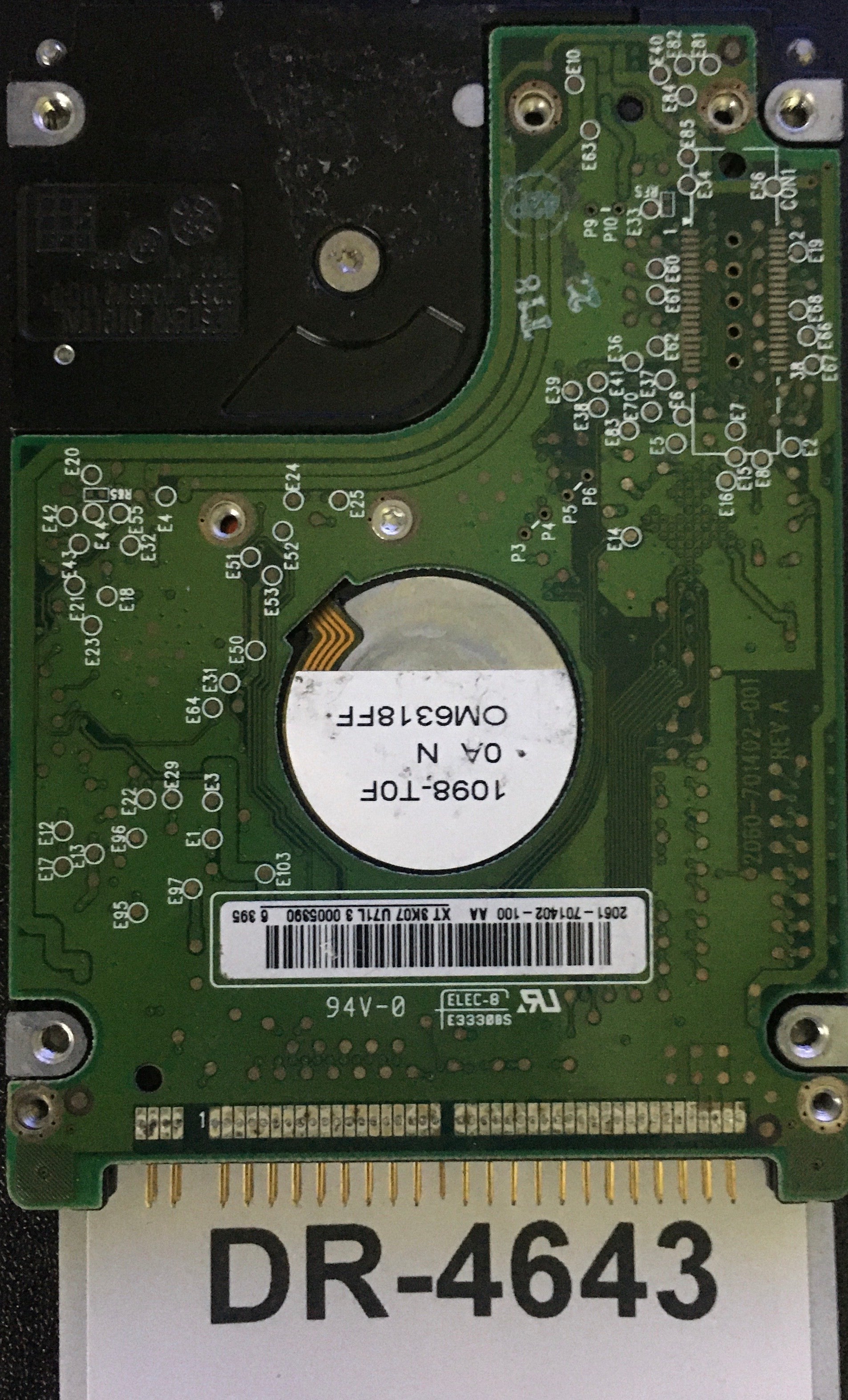 WD1200VE,  Serial: WXE306097407,  120GB 2.5,  PCB:2060-701402-001- REV A