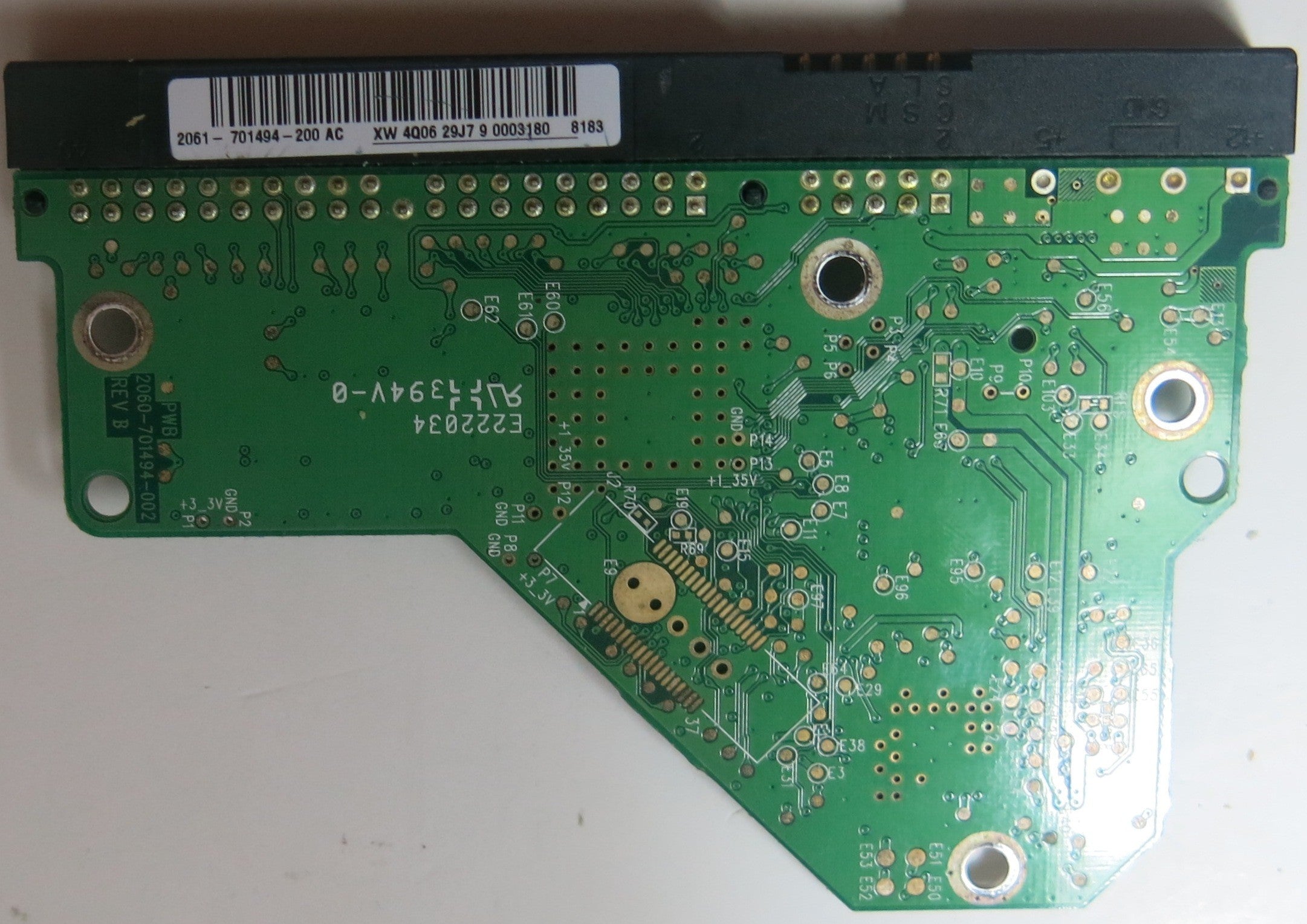 WD1600AABB-56PUA0, PN , DCM  HARNNT2CG, 2060-701494-002 REV B PCB