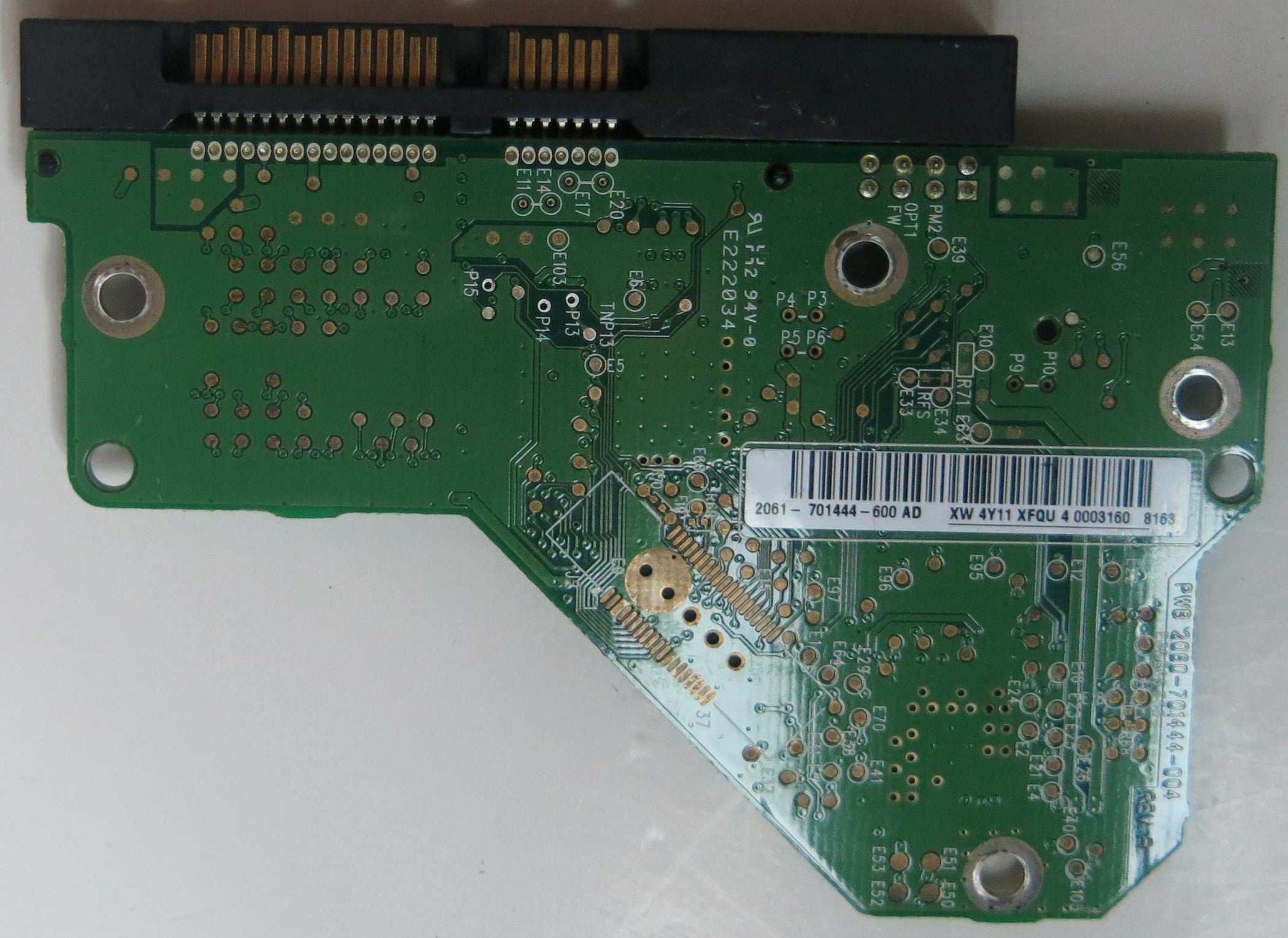 WD1600AABS-61PRA0, PN , DCM  HGNNNT2CG, 2060-701444-004 REV A PCB