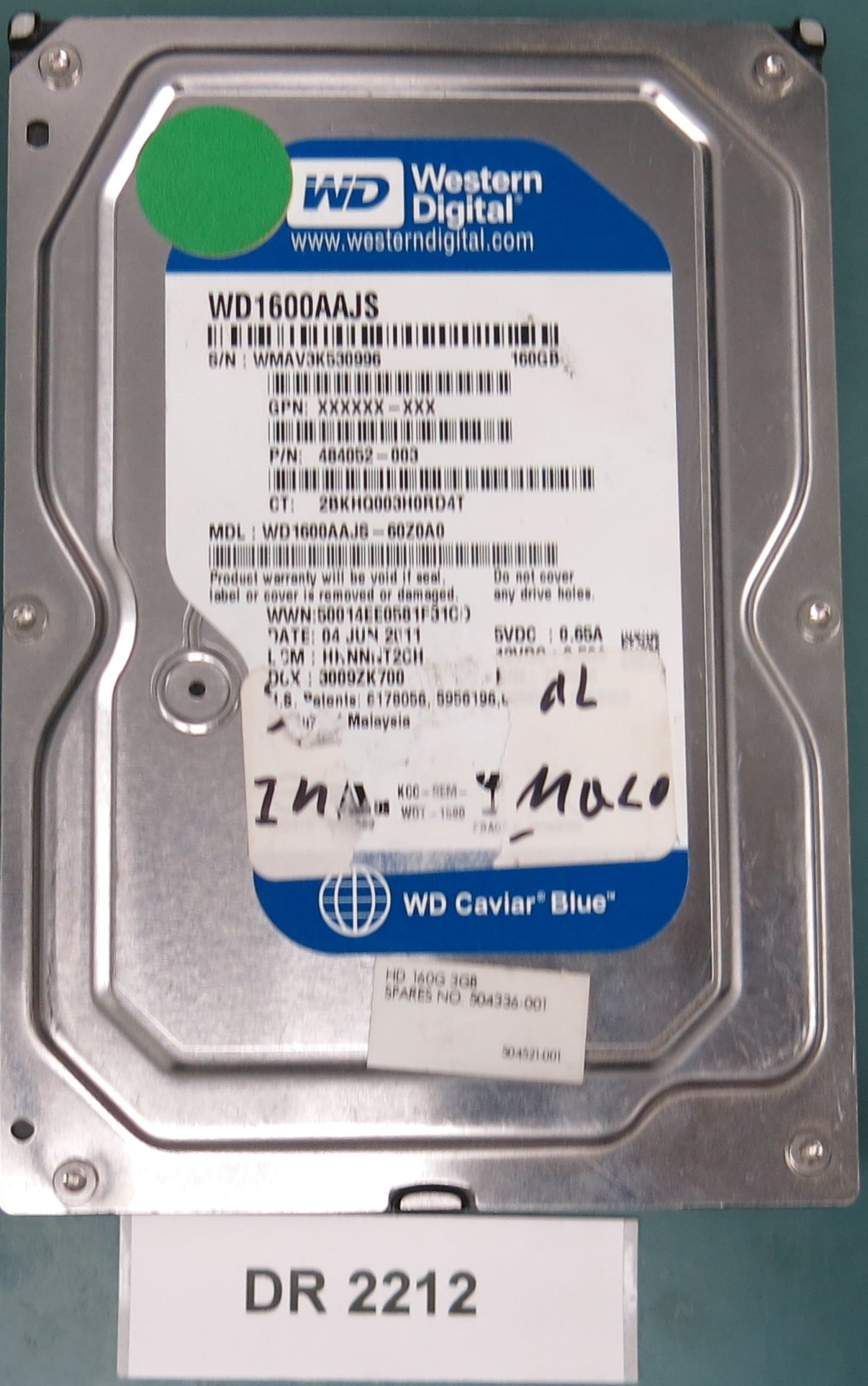 WD1600AAJG-G0Z0A0 160GB 3.5 PCB 2060-771590-001 REV A